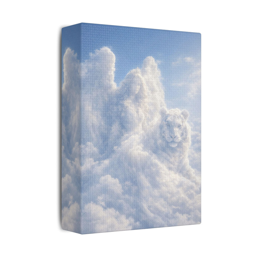 Cloud Angel & Tigar Canvas — Dreamy Nursery Faith Wall Art