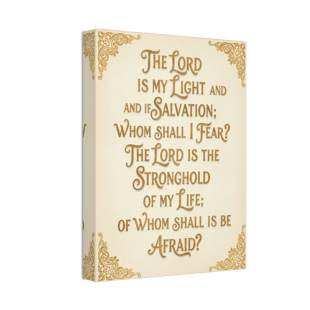 “The Lord Is My Light” Canvas Wall Art – Psalm 27 Scripture Print | Christian Inspirational Canvas