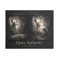 Quiet Authority Michael Canvas — Archangel Michael Christian Wall Art | Monochrome Angel Canvas
