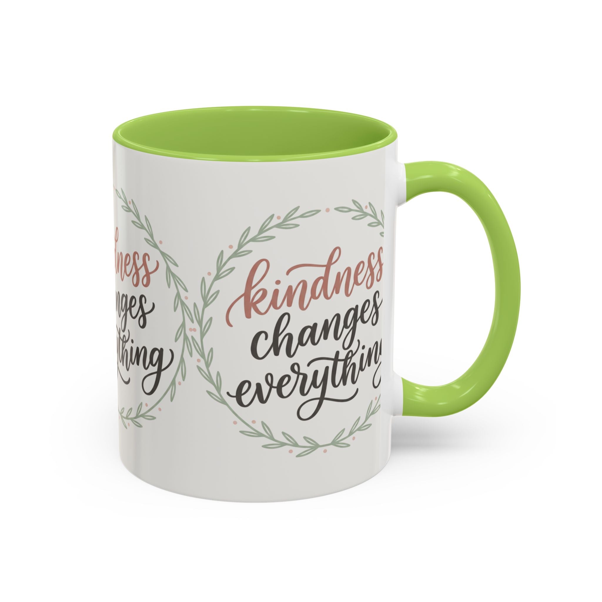 Kindness Changes Everything Accent Coffee Mug | Inspirational Ceramic Mug | Faith Freedom Creations