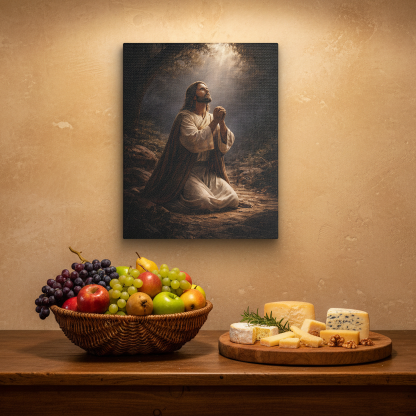 Prayer of Christ Canvas — Jesus in Prayer Wall Art | Christian Faith Decor