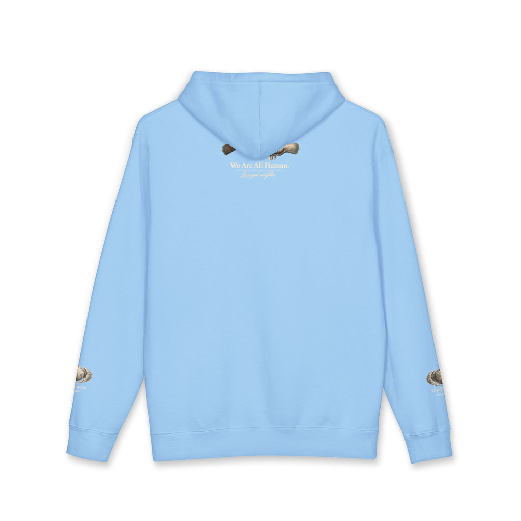 “One Humanity” Hoodie – “Love Your Neighbor” Earth & Wings Graphic Sweatshirt