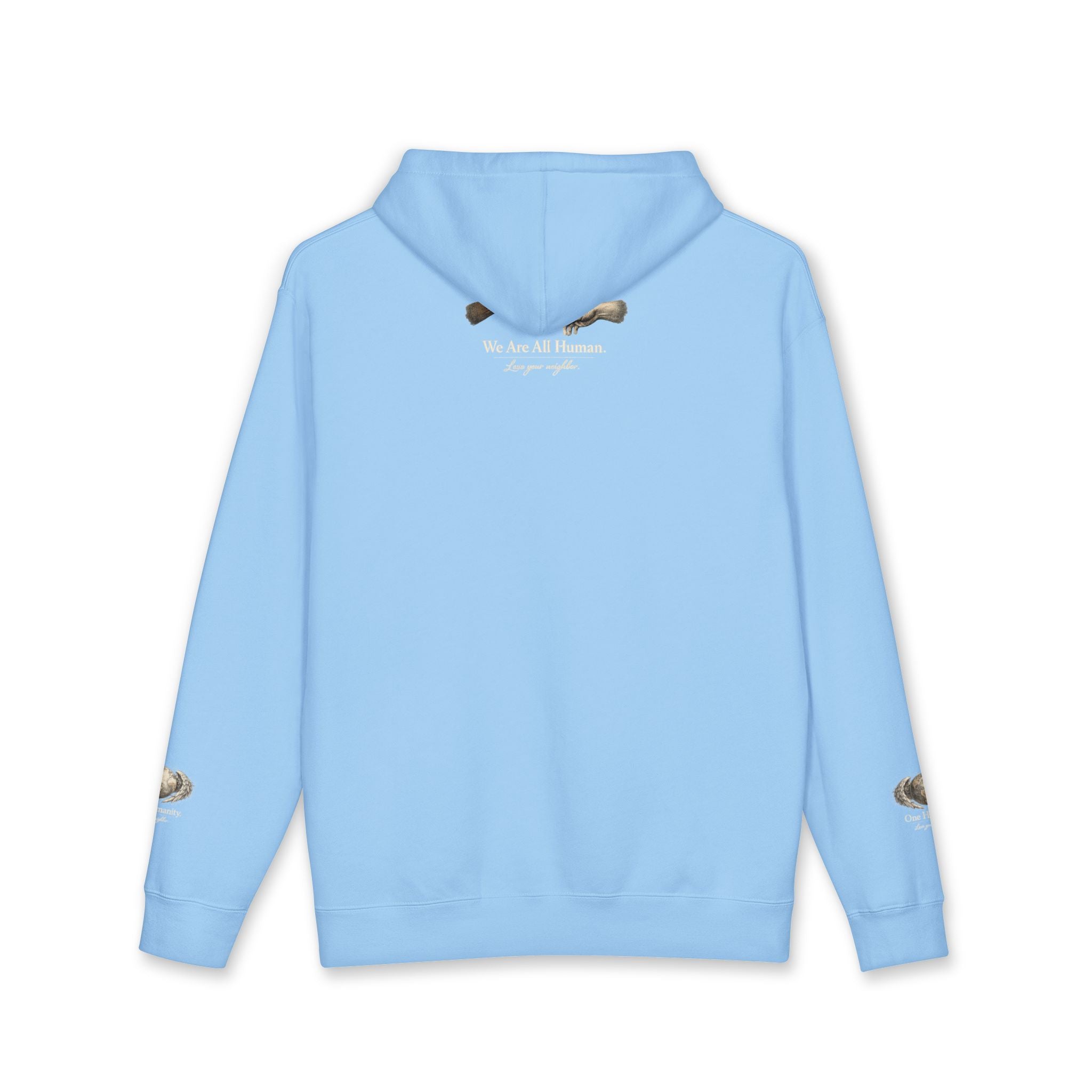 “One Humanity” Hoodie – “Love Your Neighbor” Earth & Wings Graphic Sweatshirt