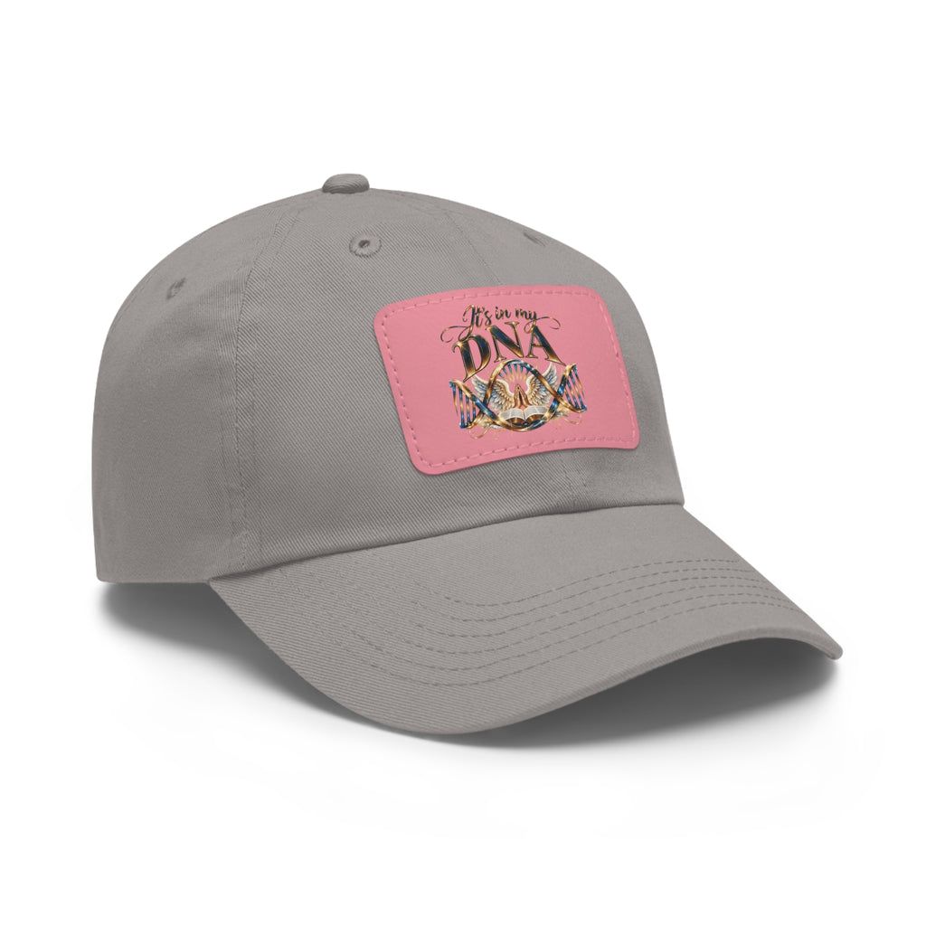 It's in My DNA Christian Dad Hat – Faith-Inspired Faux Leather Patch Baseball Cap