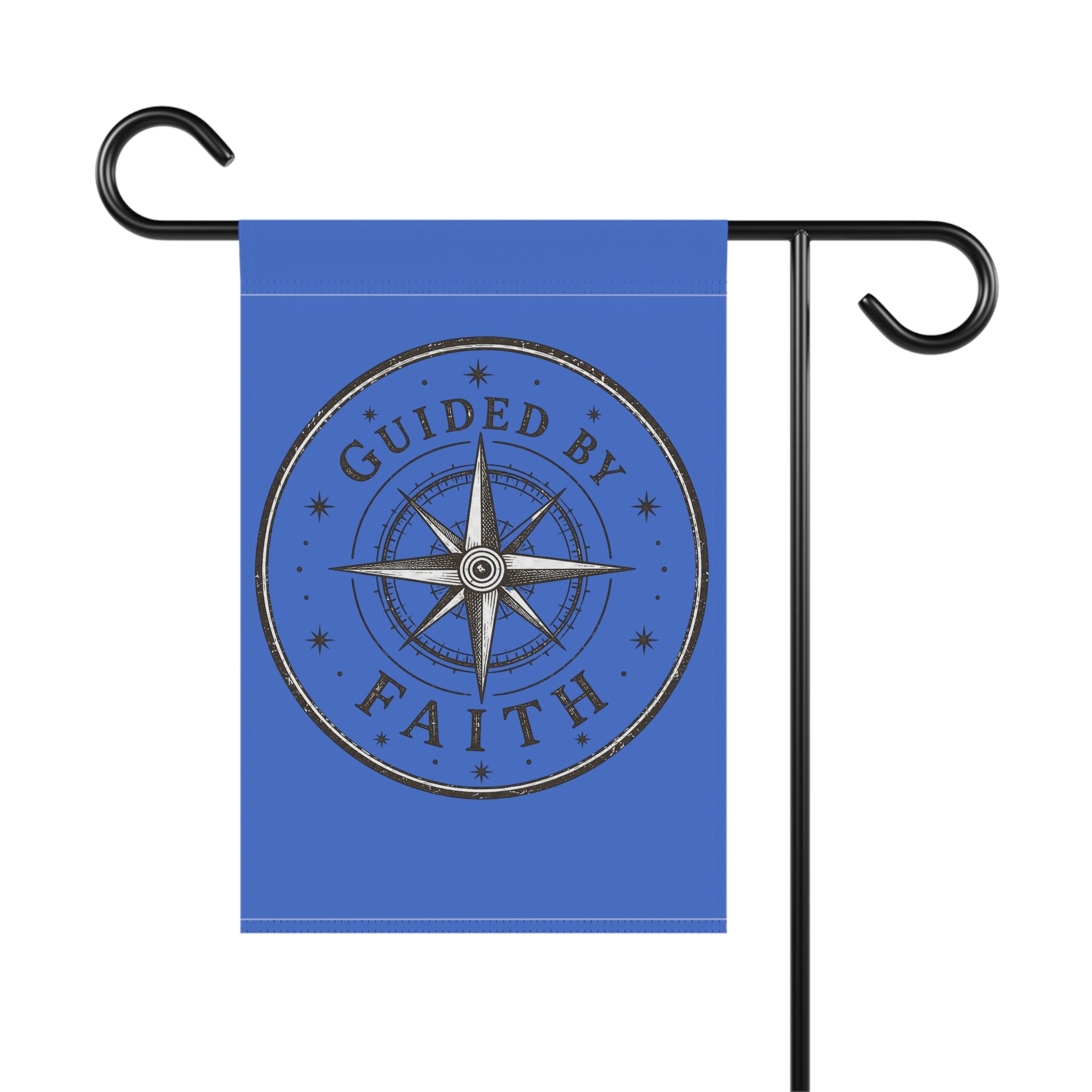 Guided By Faith Compass Garden Flag | Christian Outdoor Banner | Inspirational Faith Yard Decor
