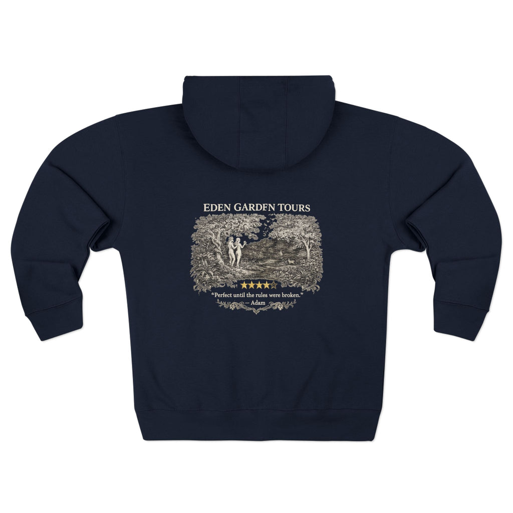 Eden Garden Tours – Zip Hoodie | Vintage Botanical Travel Graphic – Five-Star Faith Series