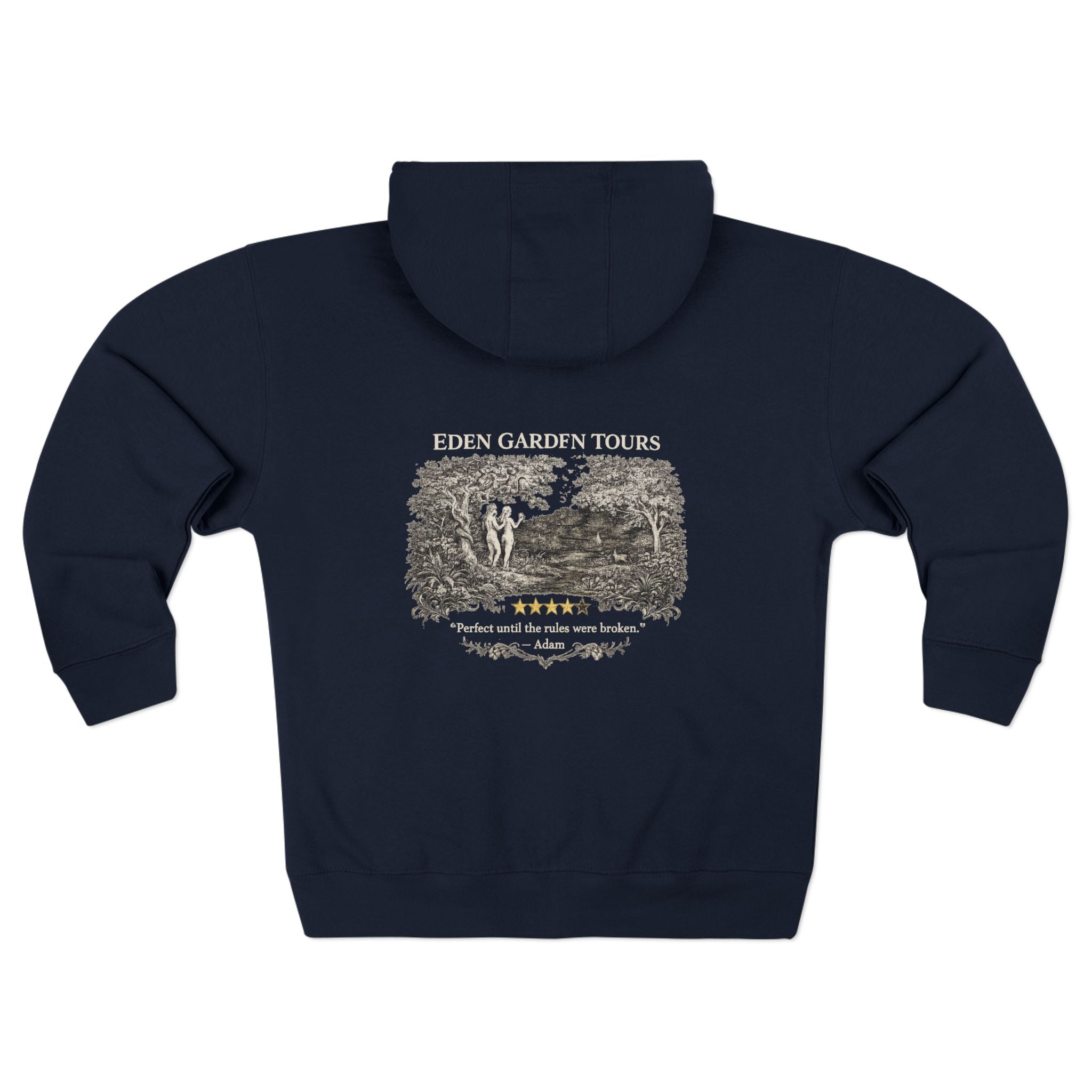 Eden Garden Tours – Zip Hoodie | Vintage Botanical Travel Graphic – Five-Star Faith Series