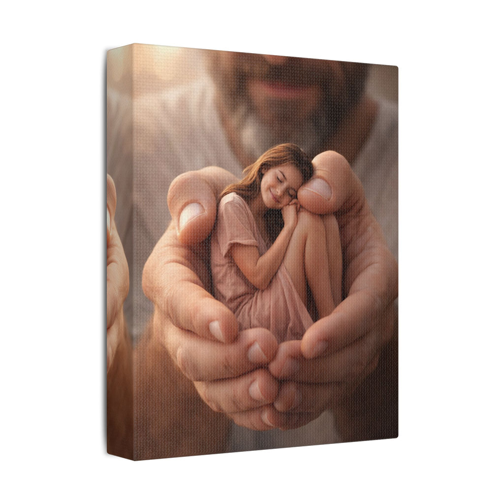 In His Hands – Protective Keepsake Canvas Print