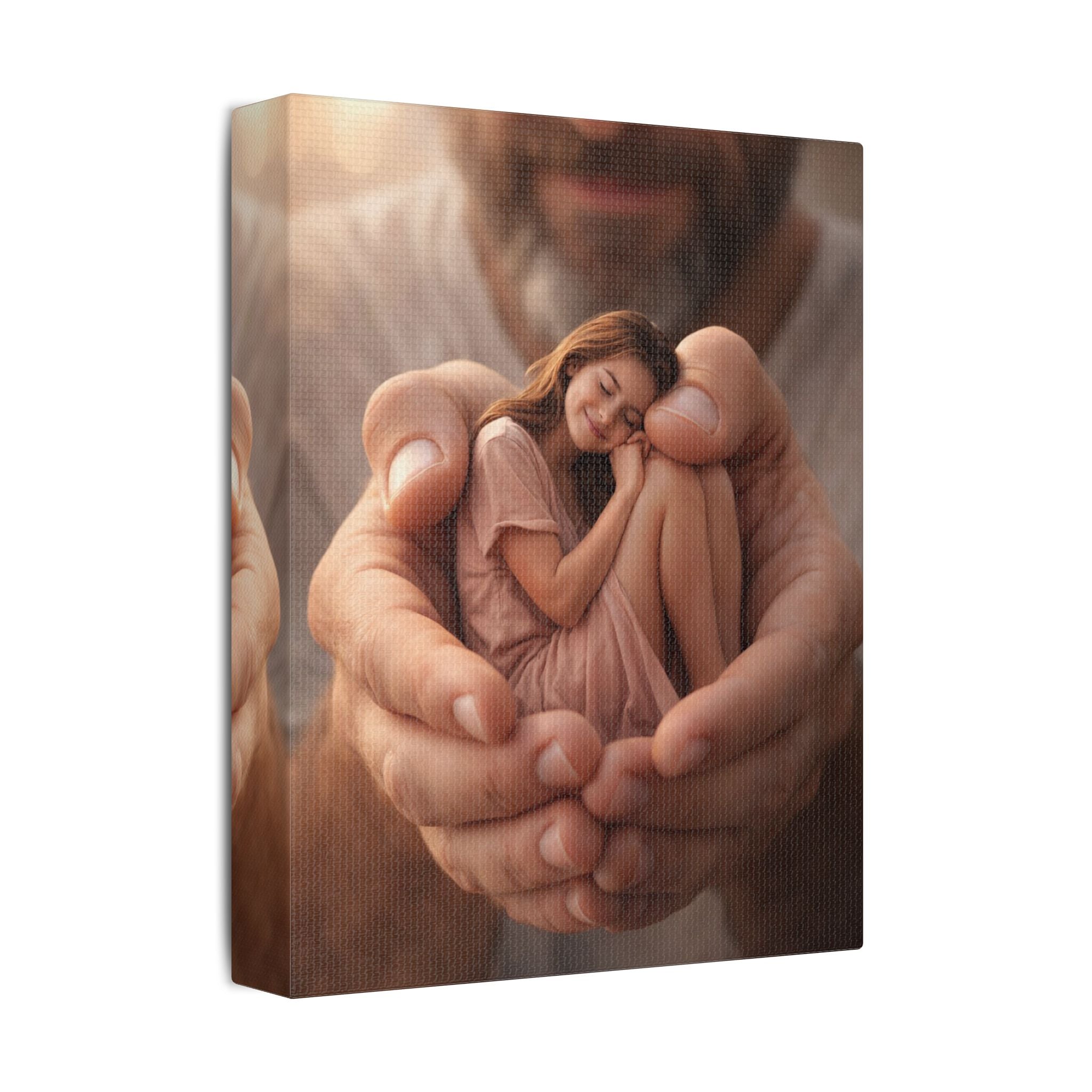 In His Hands – Protective Keepsake Canvas Print