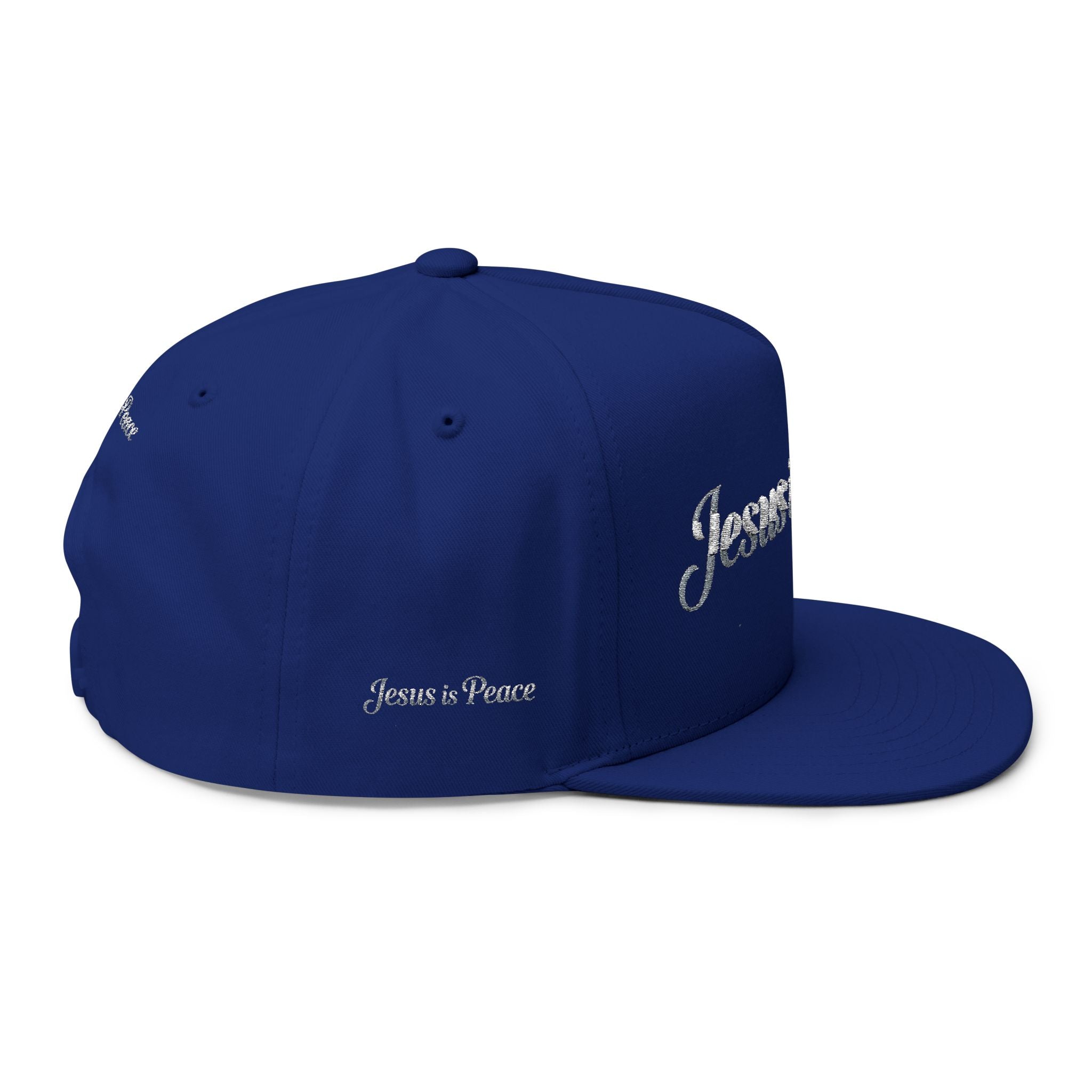 Embroidered "Jesus is Peace" Flat Bill Cap — Christian Snapback Hat