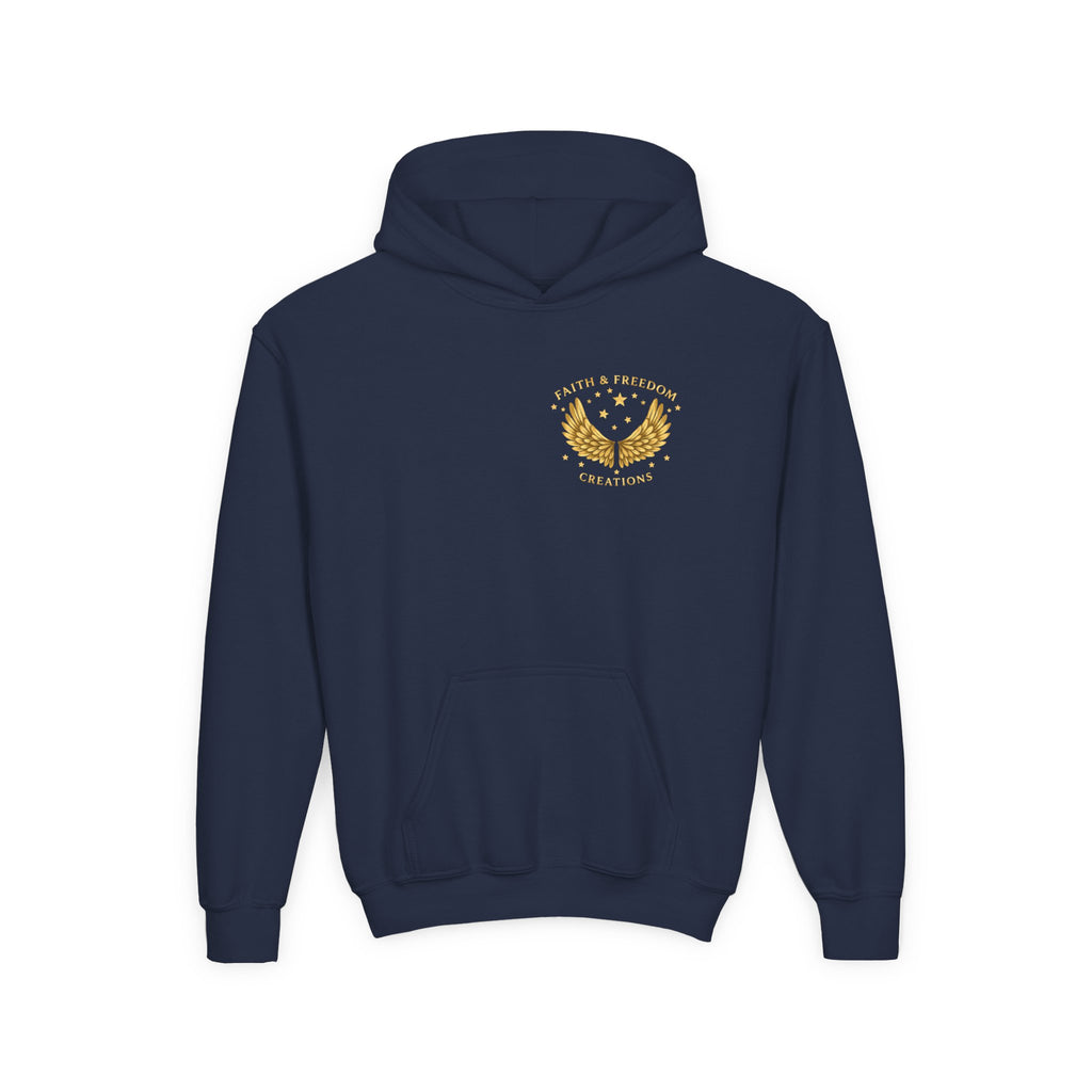 Youth “Be Kind to One Another” Hoodie – Cute Bunny Night Sky Scripture Sweatshirt