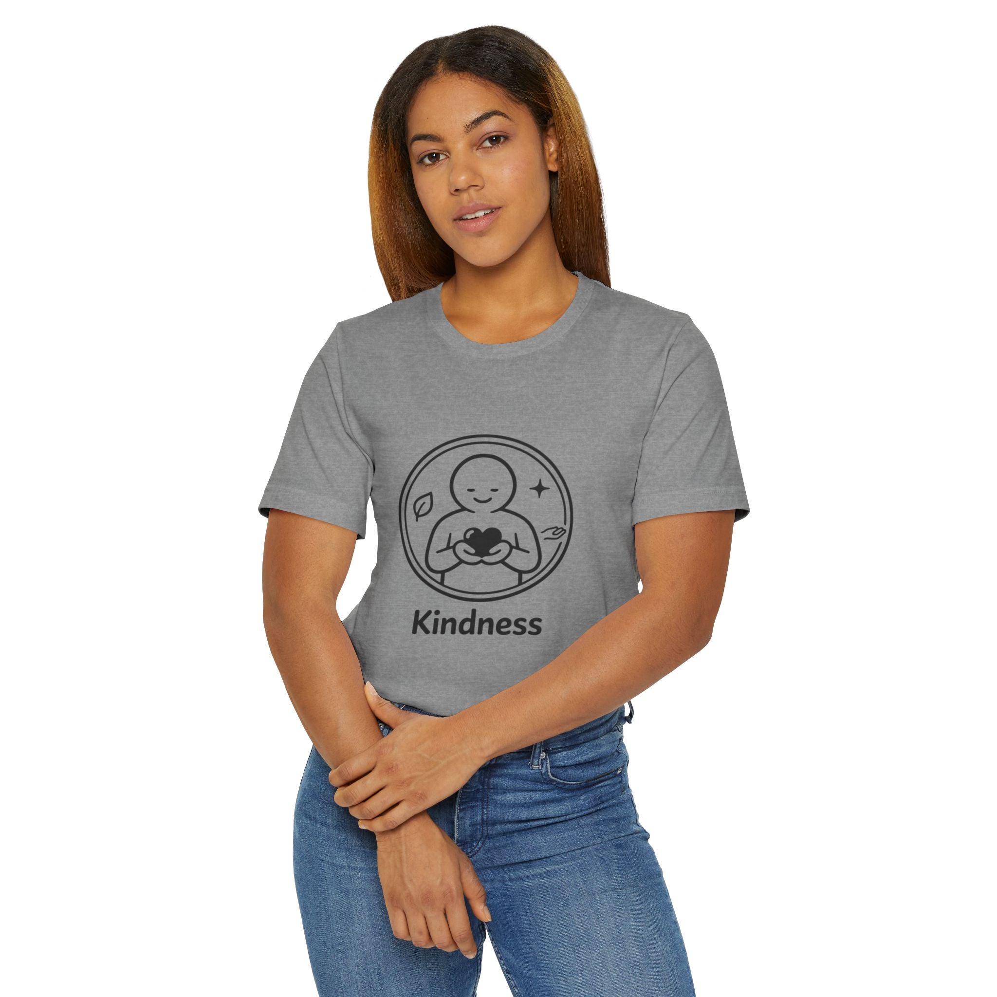 Kindness Minimalist T-Shirt | Inspirational Heart Emblem Tee | Soft Everyday Graphic Shirt