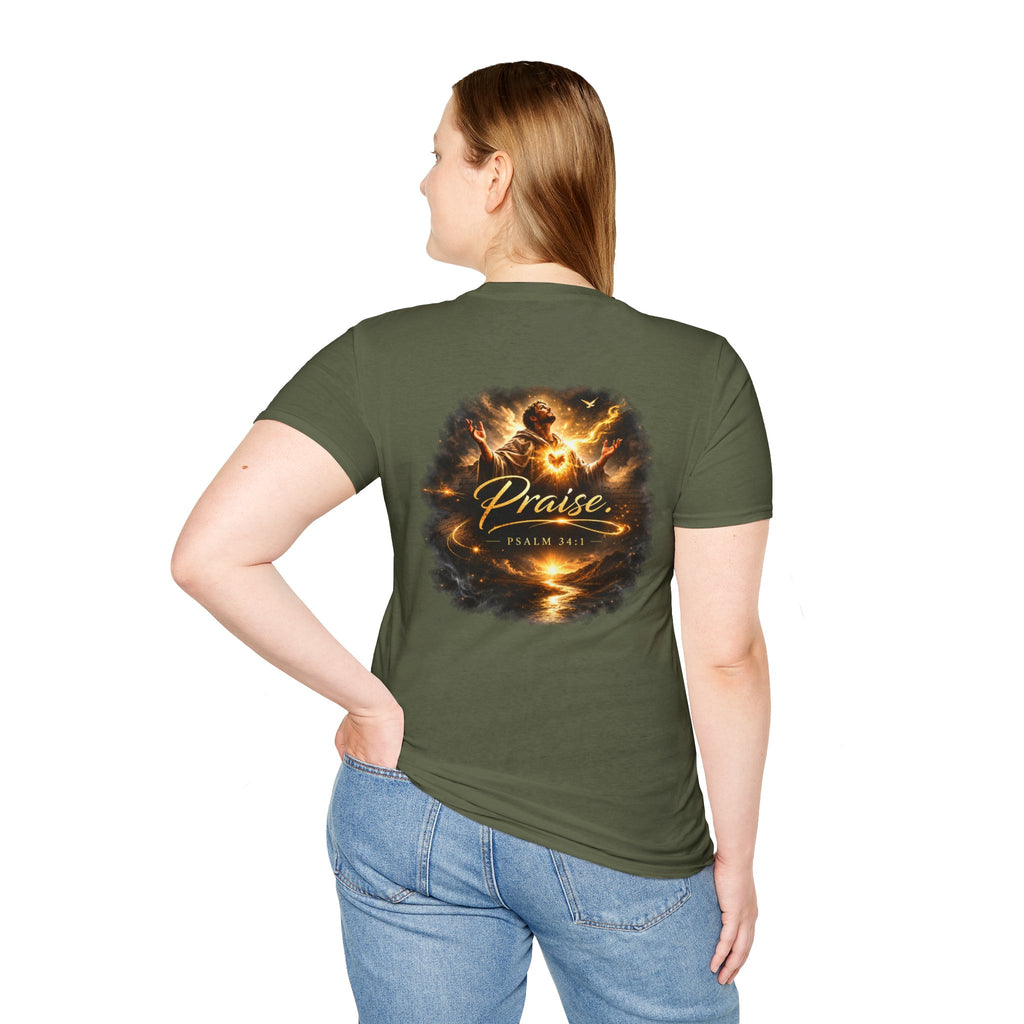 Minimalist Christian T-shirt featuring a Dove of Peace chest emblem with the words “Pray, Love, Remember” on a soft lightweight faith-inspired tee.