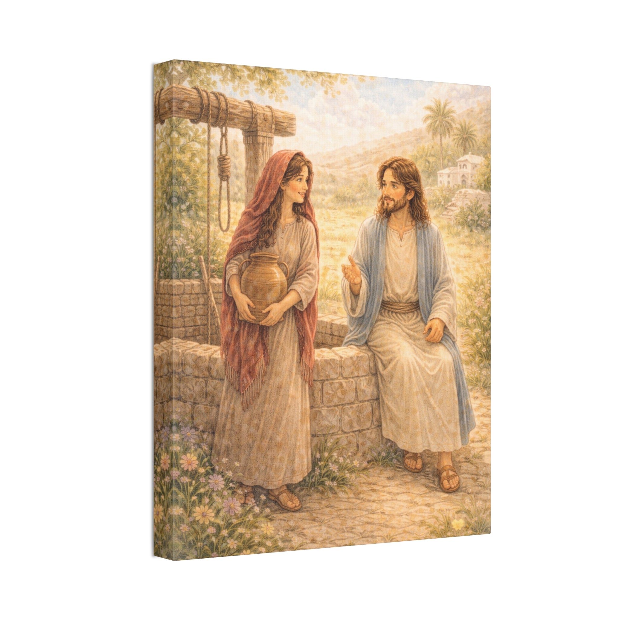 Jesus Knows Our Hearts Canvas — Living Water (John 4:14) Wall Art