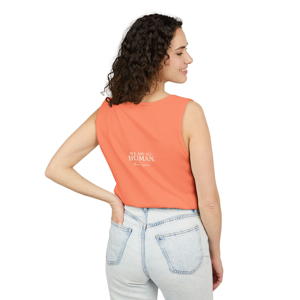 “Every Heart Beats the Same” Vintage Surf Tank Top – Garment-Dyed Coastal Unity Tank