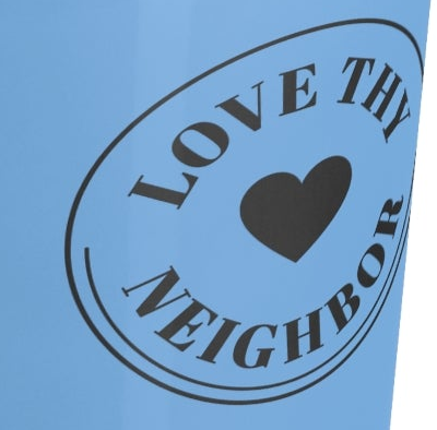 Love Thy Neighbor Stainless Steel Travel Mug | 15 oz Insulated Christian Coffee Tumbler | Vacuum Travel Cup