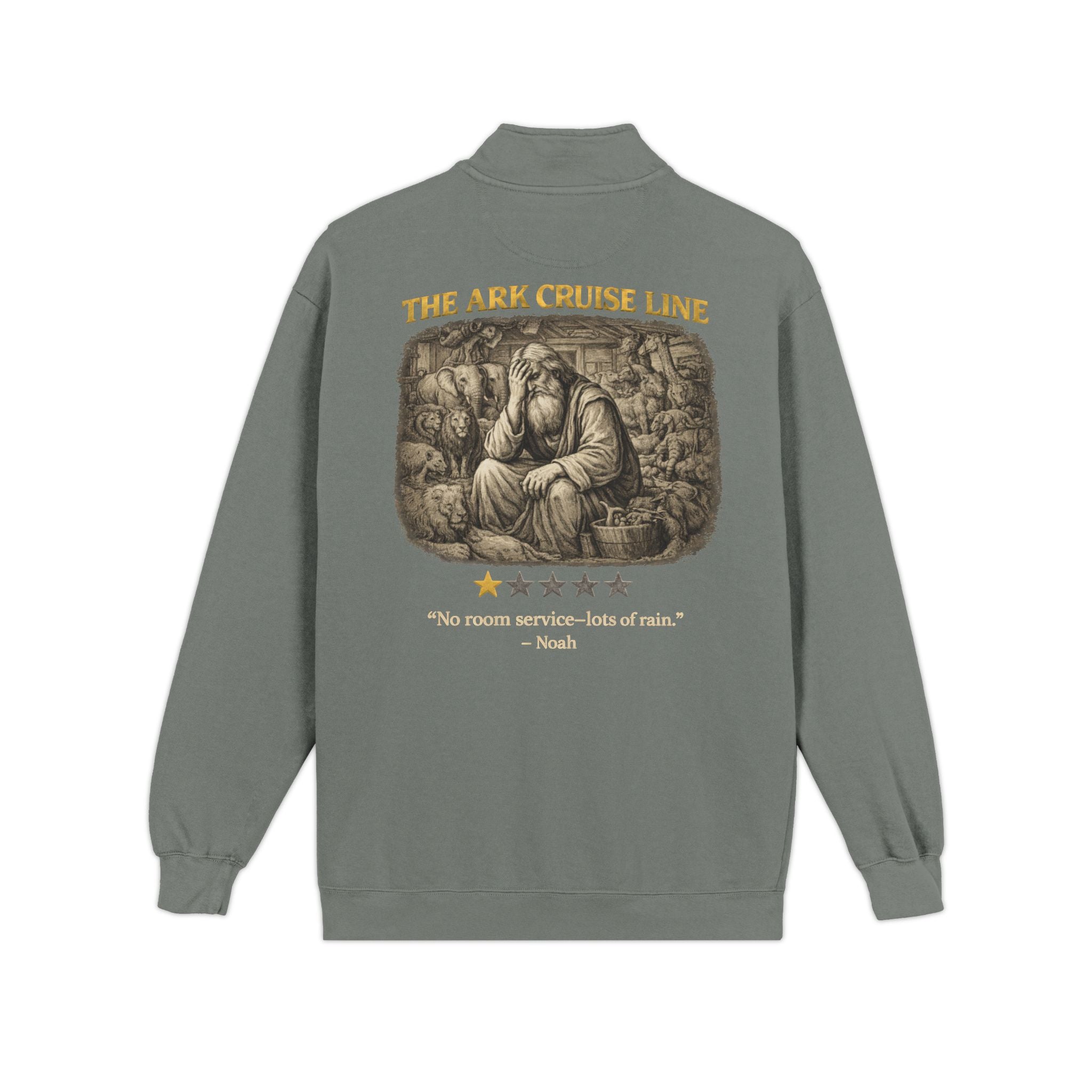 Noah’s Review "No Room Service — Lots of Rain" Quarter-Zip Sweatshirt
