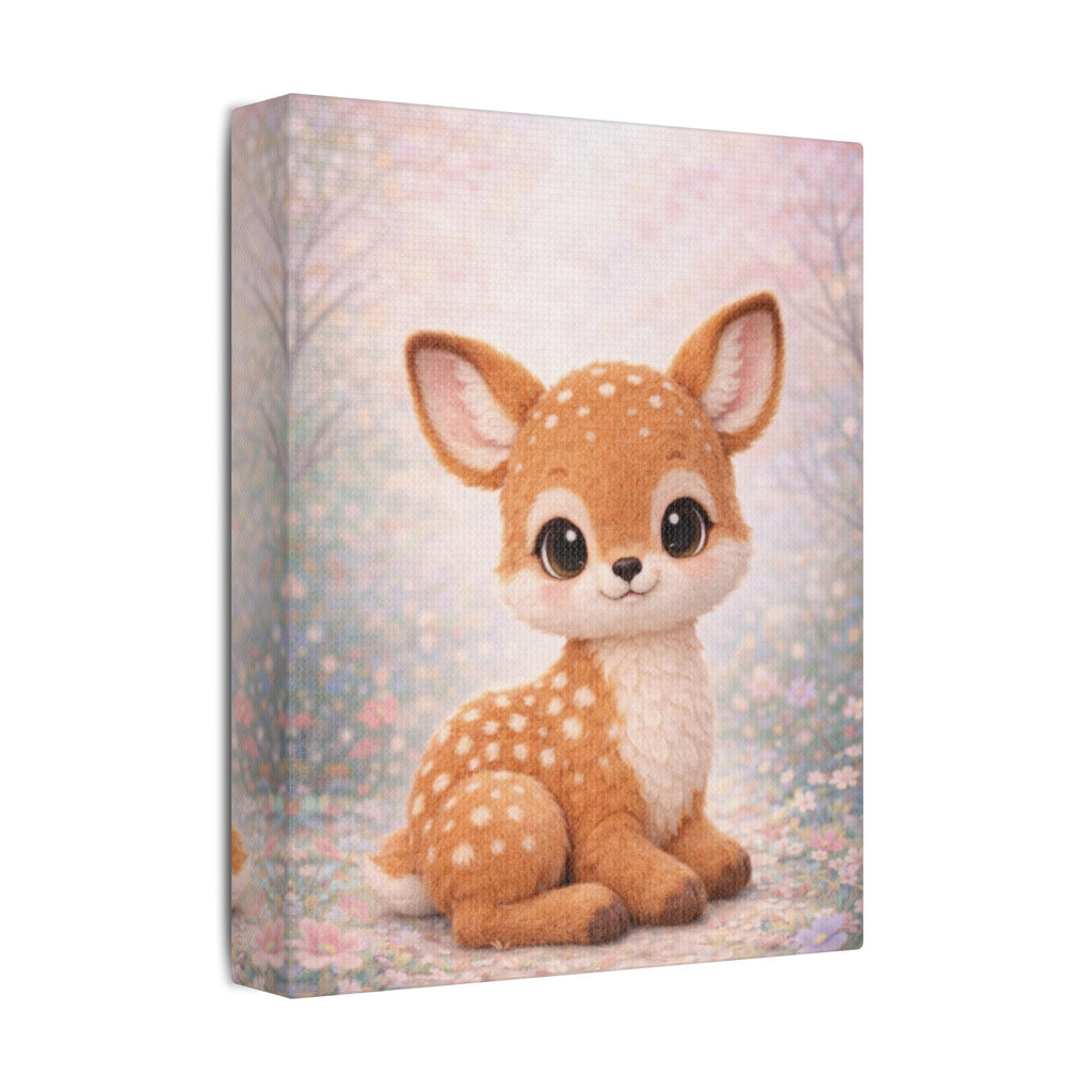Woodland Fawn Canvas — Nursery Woodland Animal Wall Art