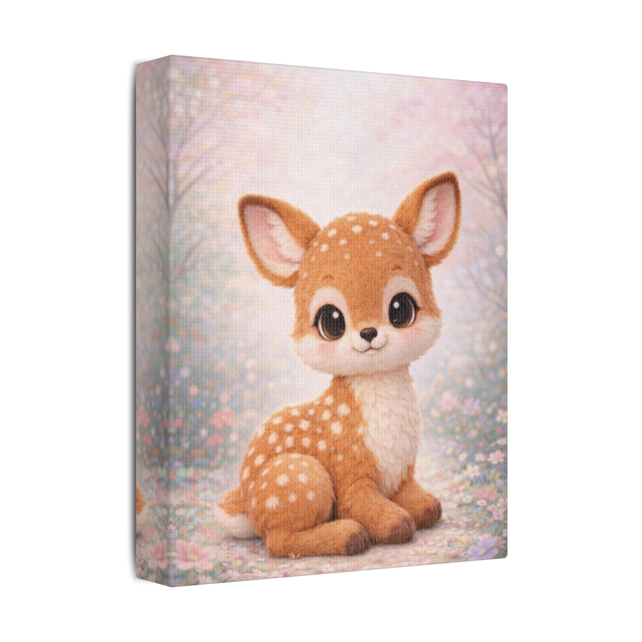 Woodland Fawn Canvas — Nursery Woodland Animal Wall Art