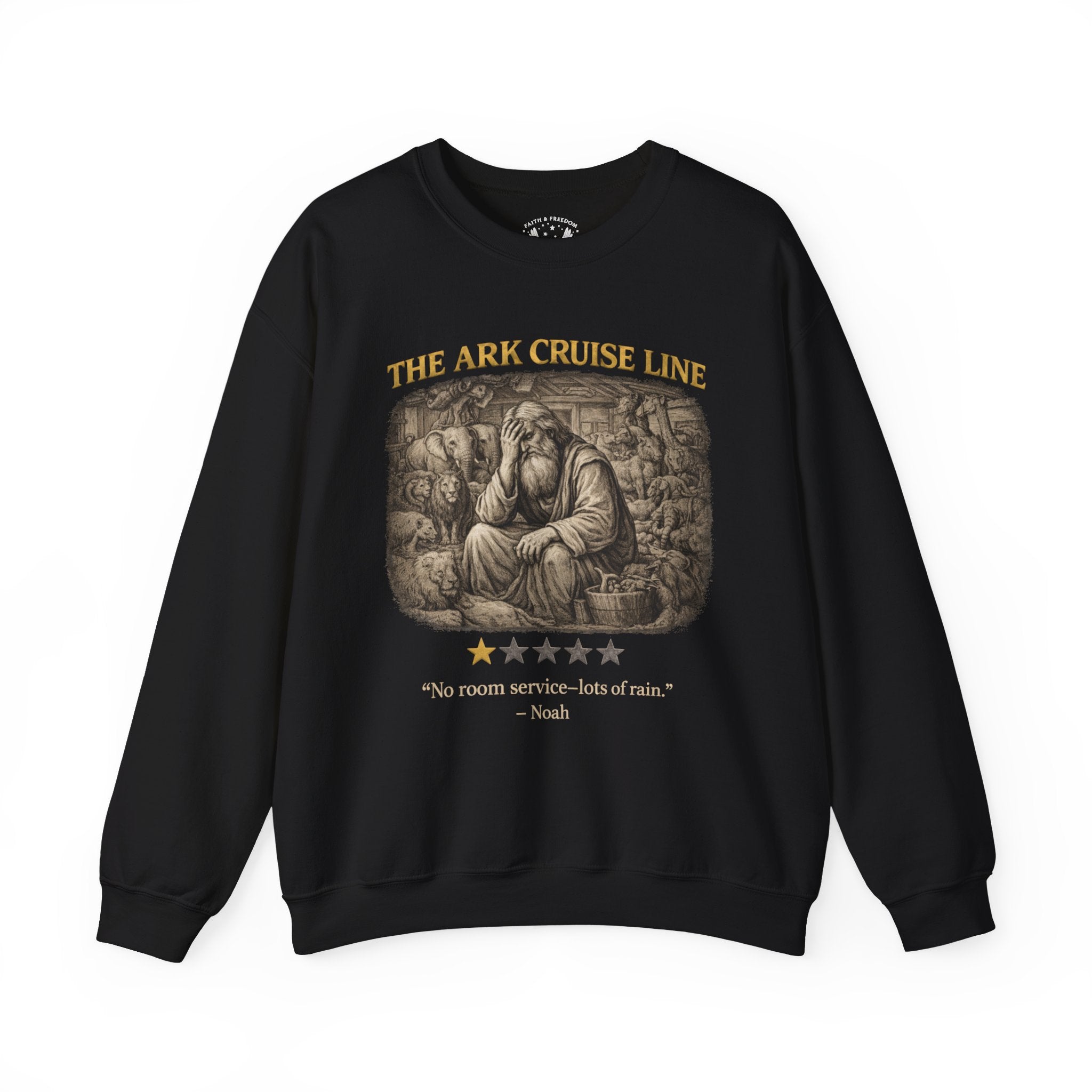 The Ark Cruise Liner Crewneck - Vintage Noah Illustration Sweatshirt