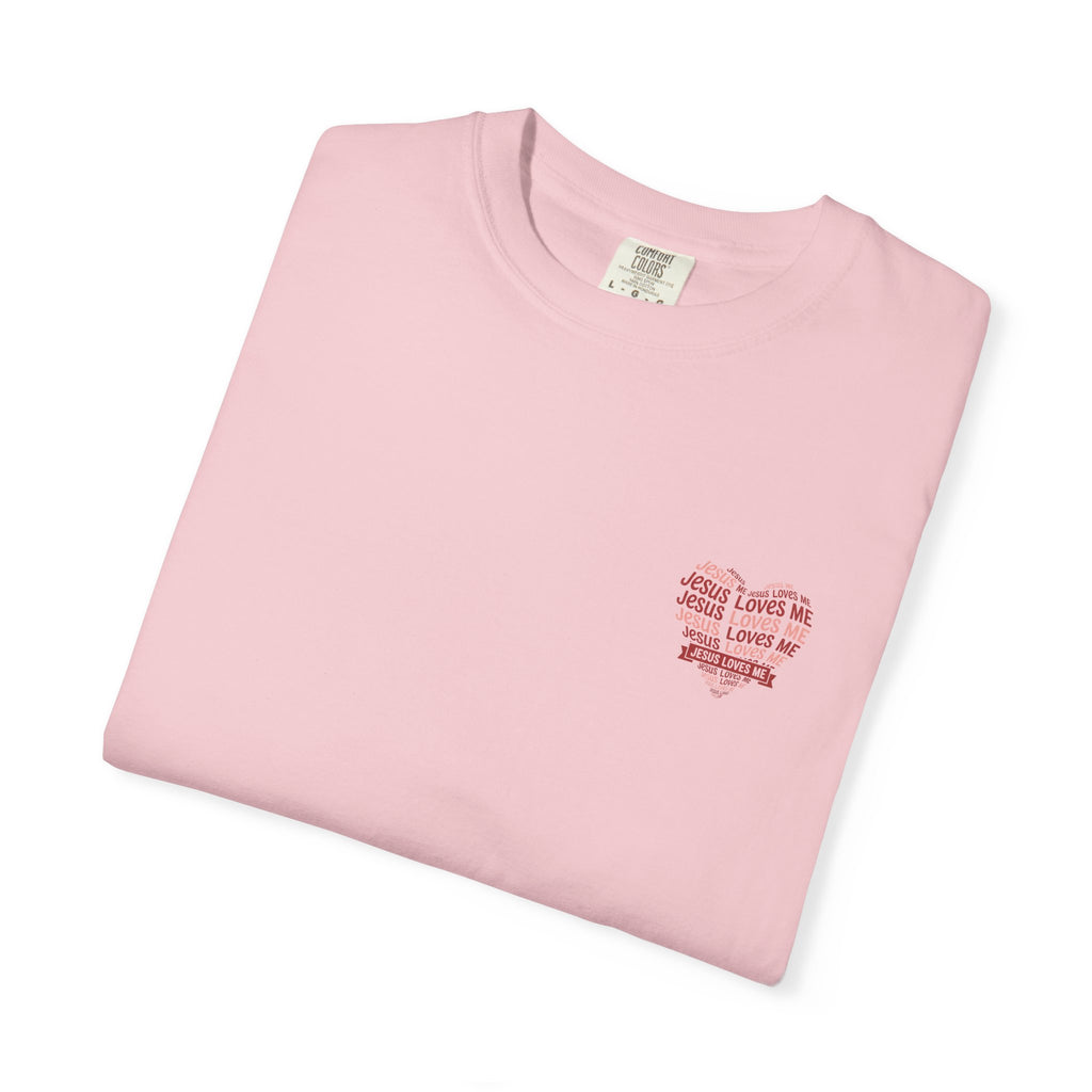 Jesus Loves Me Heart Garment-Dyed T-Shirt – Christian Faith Tee | Vintage Style Inspirational Shirt