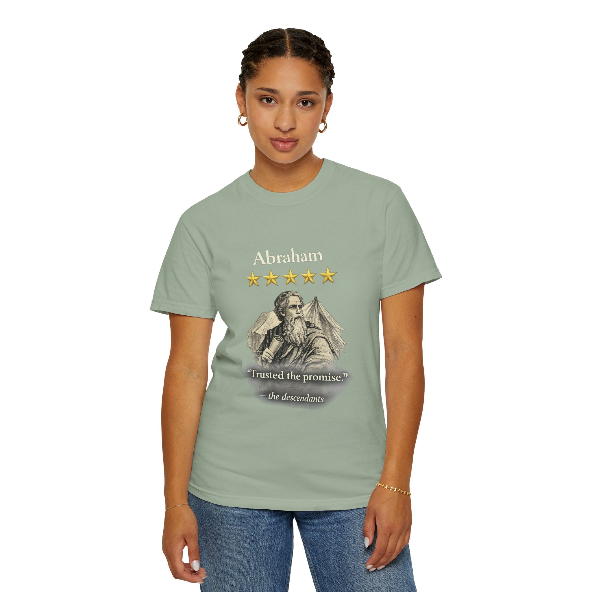Abraham – Vintage T-Shirt | “I Trusted the Promise” Graphic – Five-Star Faith Series