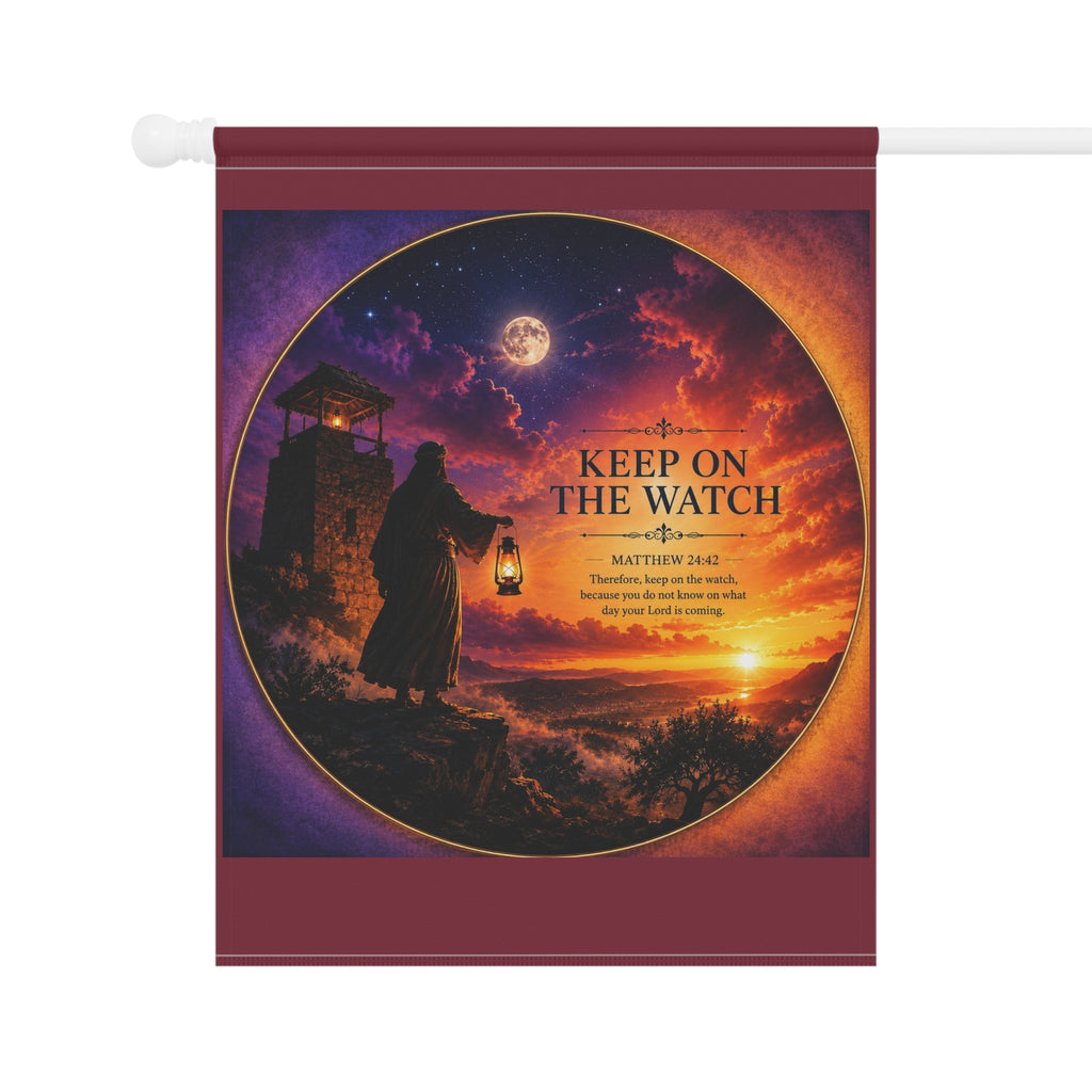 Keep On The Watch Garden Flag | Christian Lighthouse Prayer Banner | Inspirational Outdoor Decor