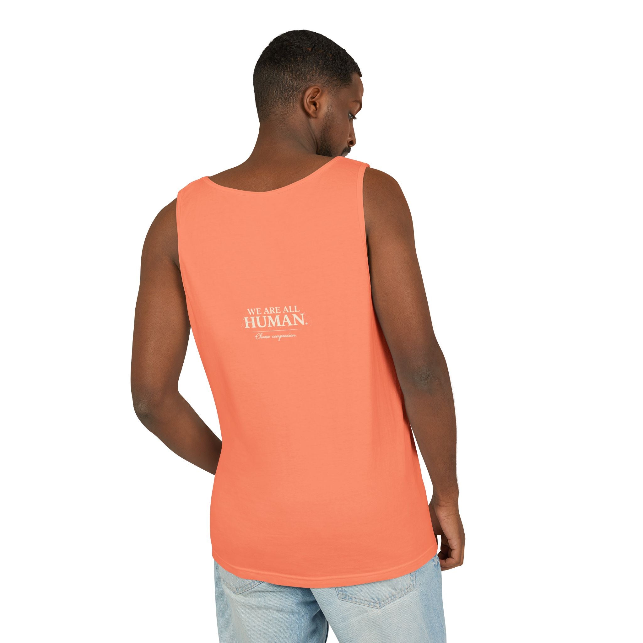 “Every Heart Beats the Same” Vintage Surf Tank Top – Garment-Dyed Coastal Unity Tank