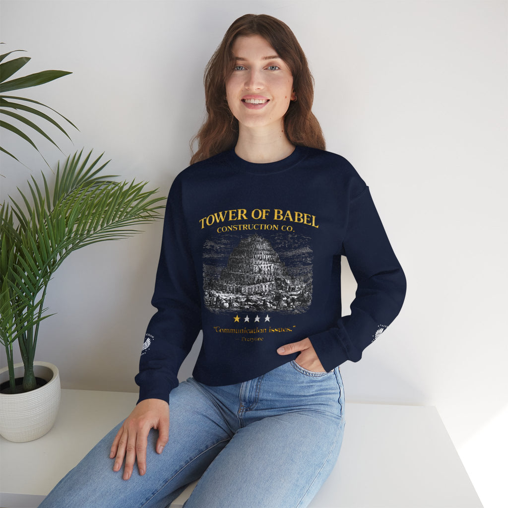 Tower of Babel – Crewneck Sweatshirt | “Review” Vintage Graphic – Five-Star Faith Series