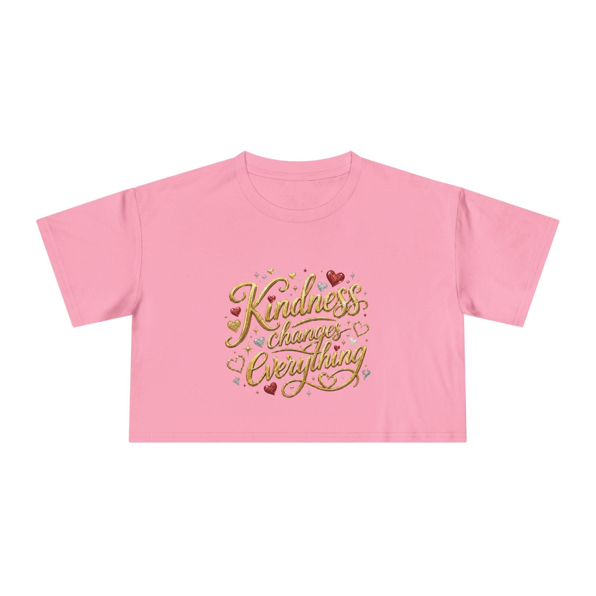 Kindness Changes Everything Crop Tee | Inspirational Women’s Cropped T-Shirt | Soft Casual Graphic Top