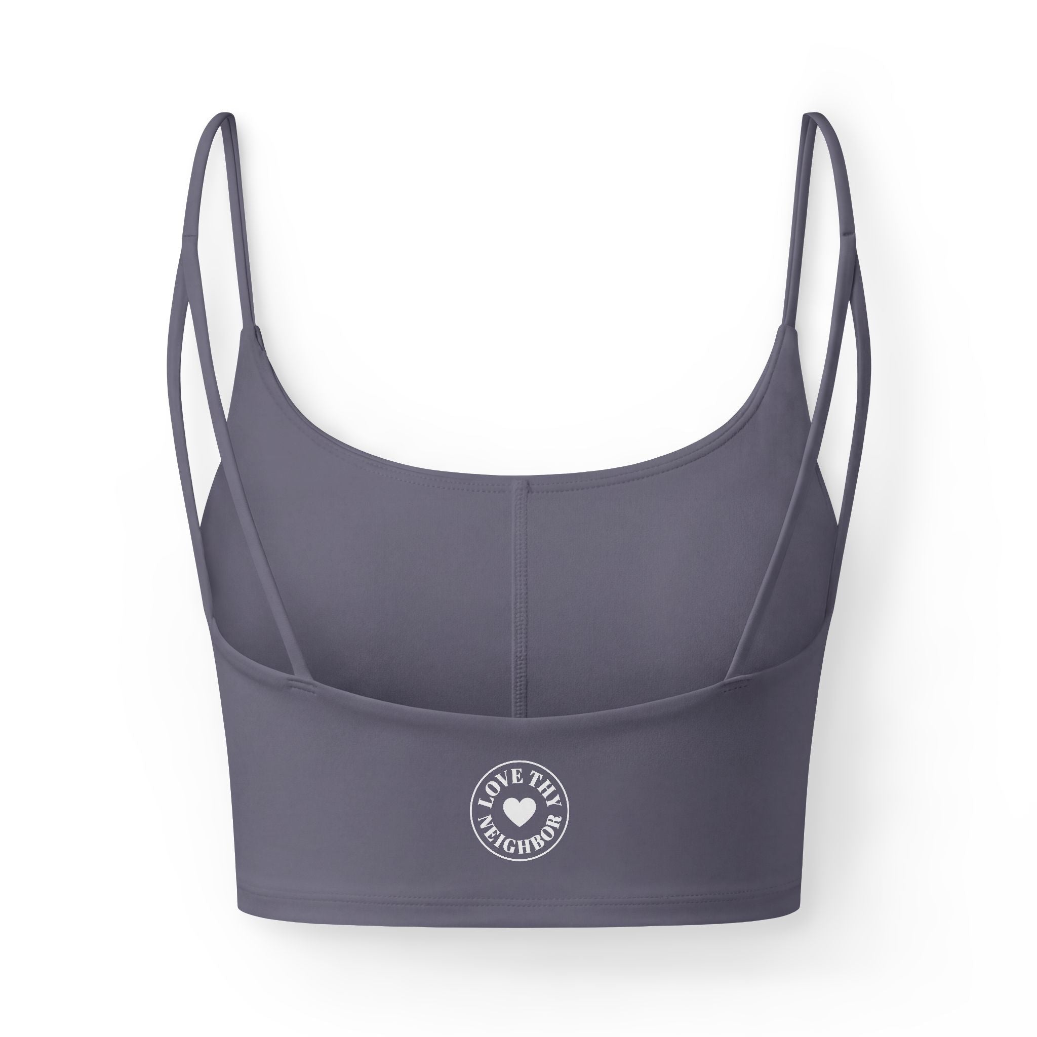 Luxe Crop Bra — 'Love Thy Neighbor' Heart Emblem