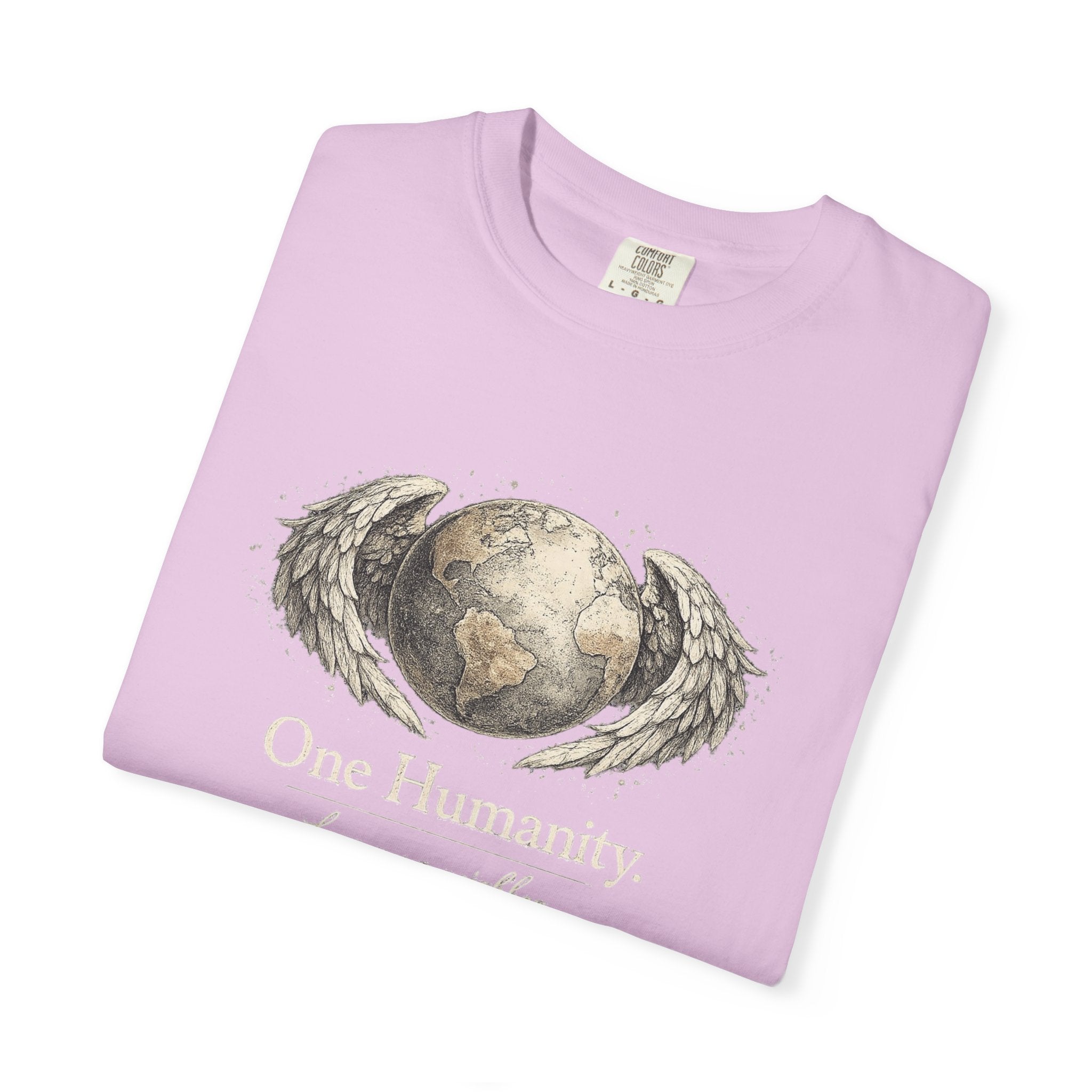 One Humanity T-Shirt – “One Humanity. Love Your Neighbor.” Earth Wings Graphic Tee