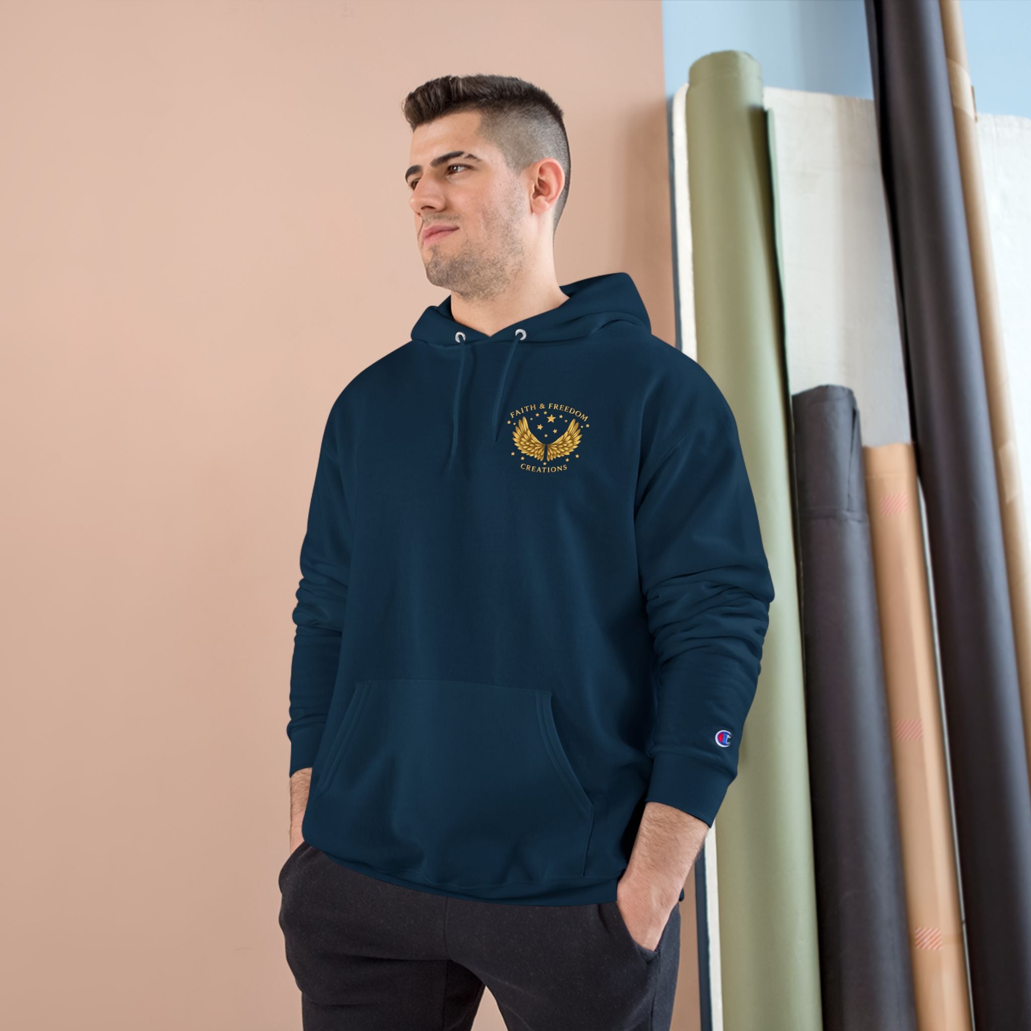 Abraham – Champion Hoodie | “I Trusted the Promise” Vintage Graphic – Five-Star Faith Series