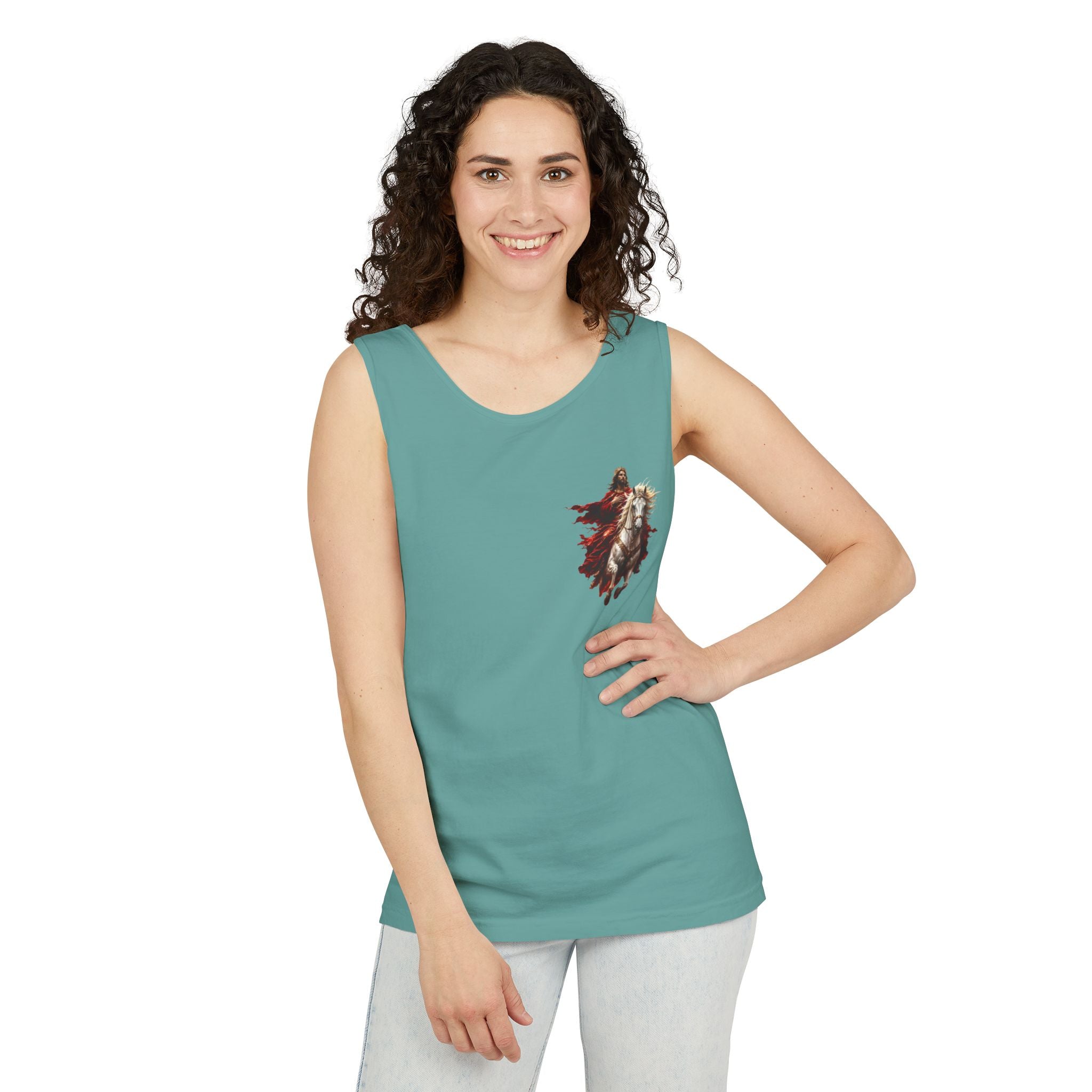 Jesus Second Coming Tank Top | Jesus on White Horse Christian Tank | Inspirational Faith Apparel
