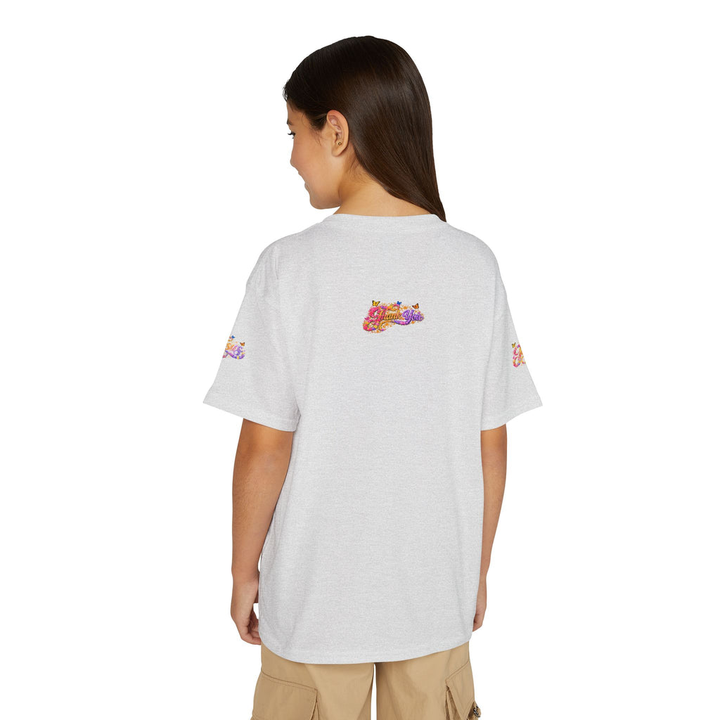 Youth Jesus Floral Butterfly T-Shirt – Christian Kids Faith Tee | Gratitude Sneaker Style Shirt