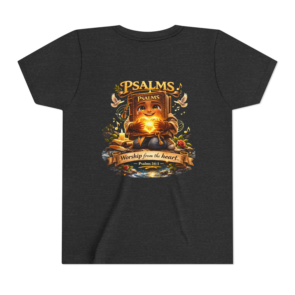 Praise Him Psalms 34:1 Youth T-Shirt | Christian Kids Faith Tee | Inspirational Youth Apparel