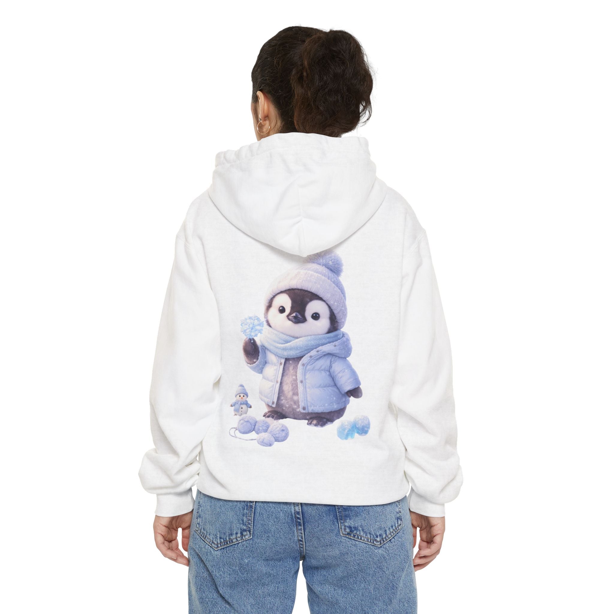 Penguin Winter Hoodie — Cute Baby Penguin in Beanie & Scarf