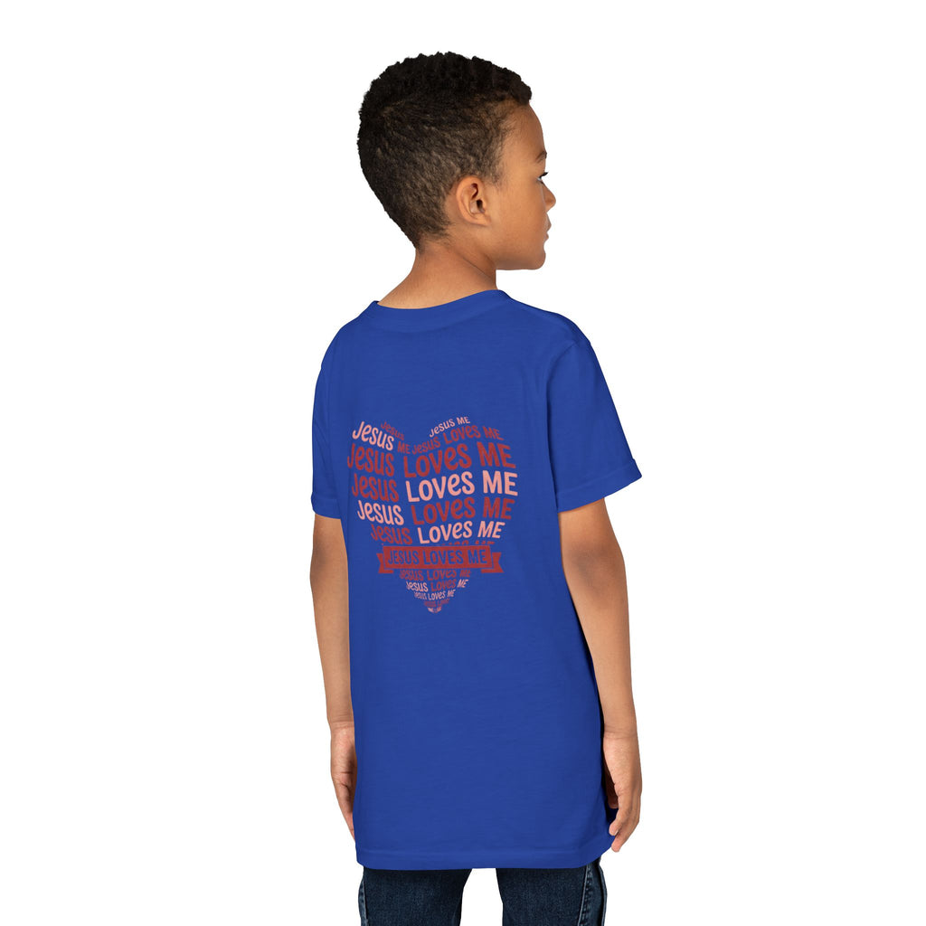 Jesus Loves Me Youth T-Shirt – Heart Word Cloud Christian Kids Tee | Faith Inspired Youth Shirt
