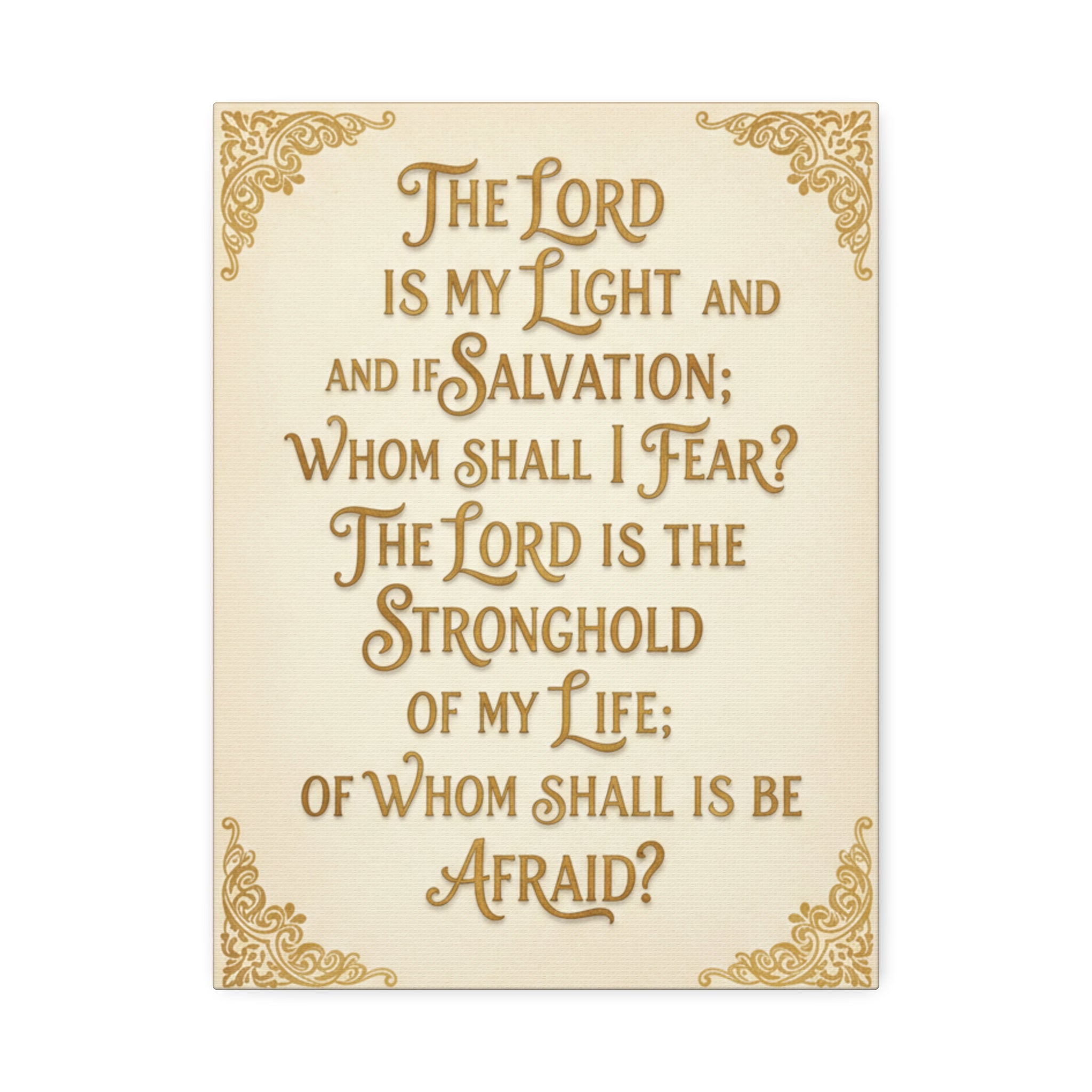 “The Lord Is My Light” Canvas Wall Art – Psalm 27 Scripture Print | Christian Inspirational Canvas