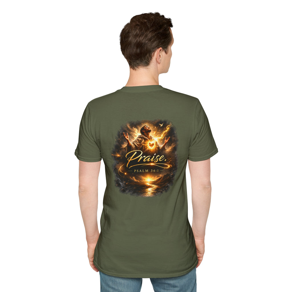 Minimalist Christian T-shirt featuring a Dove of Peace chest emblem with the words “Pray, Love, Remember” on a soft lightweight faith-inspired tee.