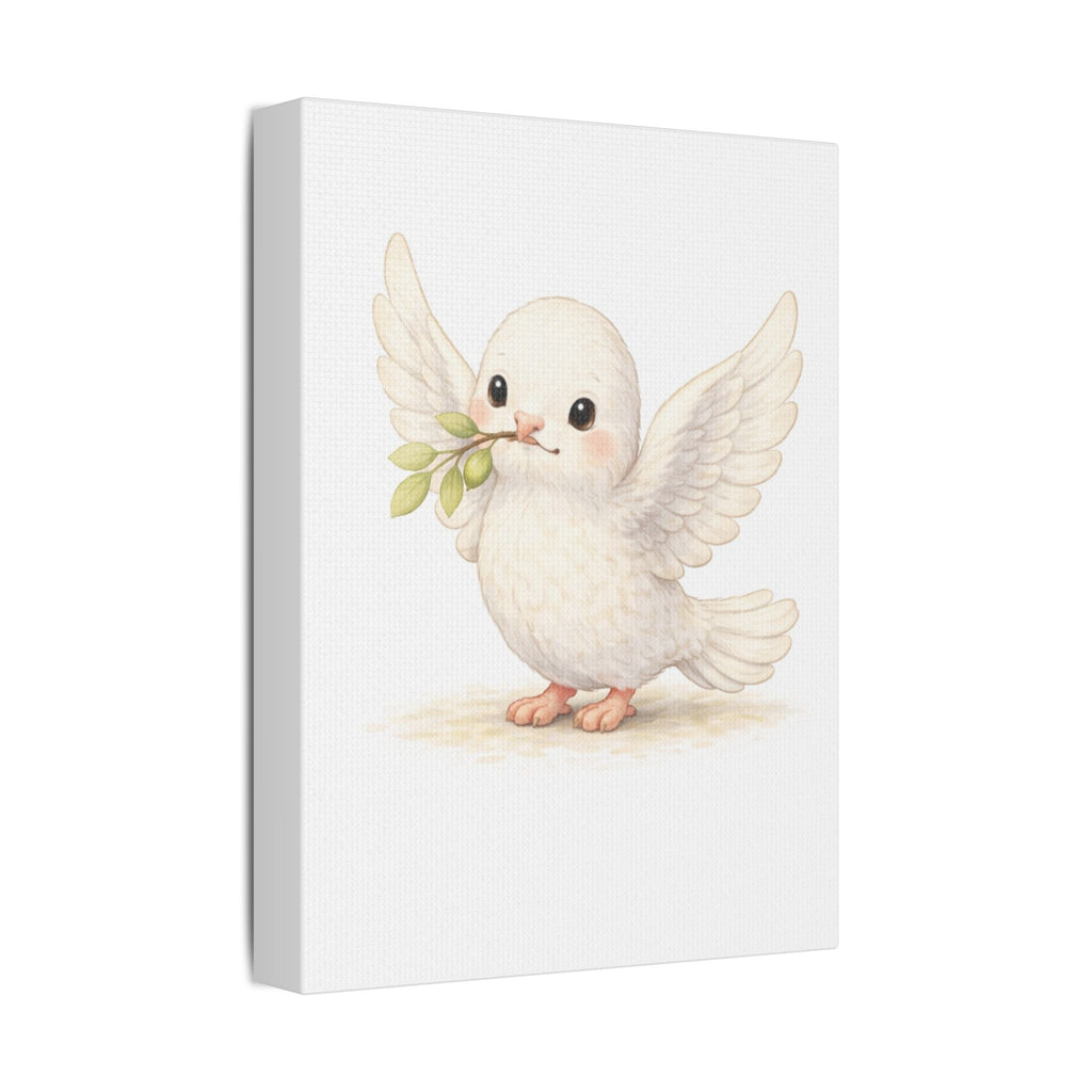 White Dove Canvas — Peaceful Nursery Wall Art
