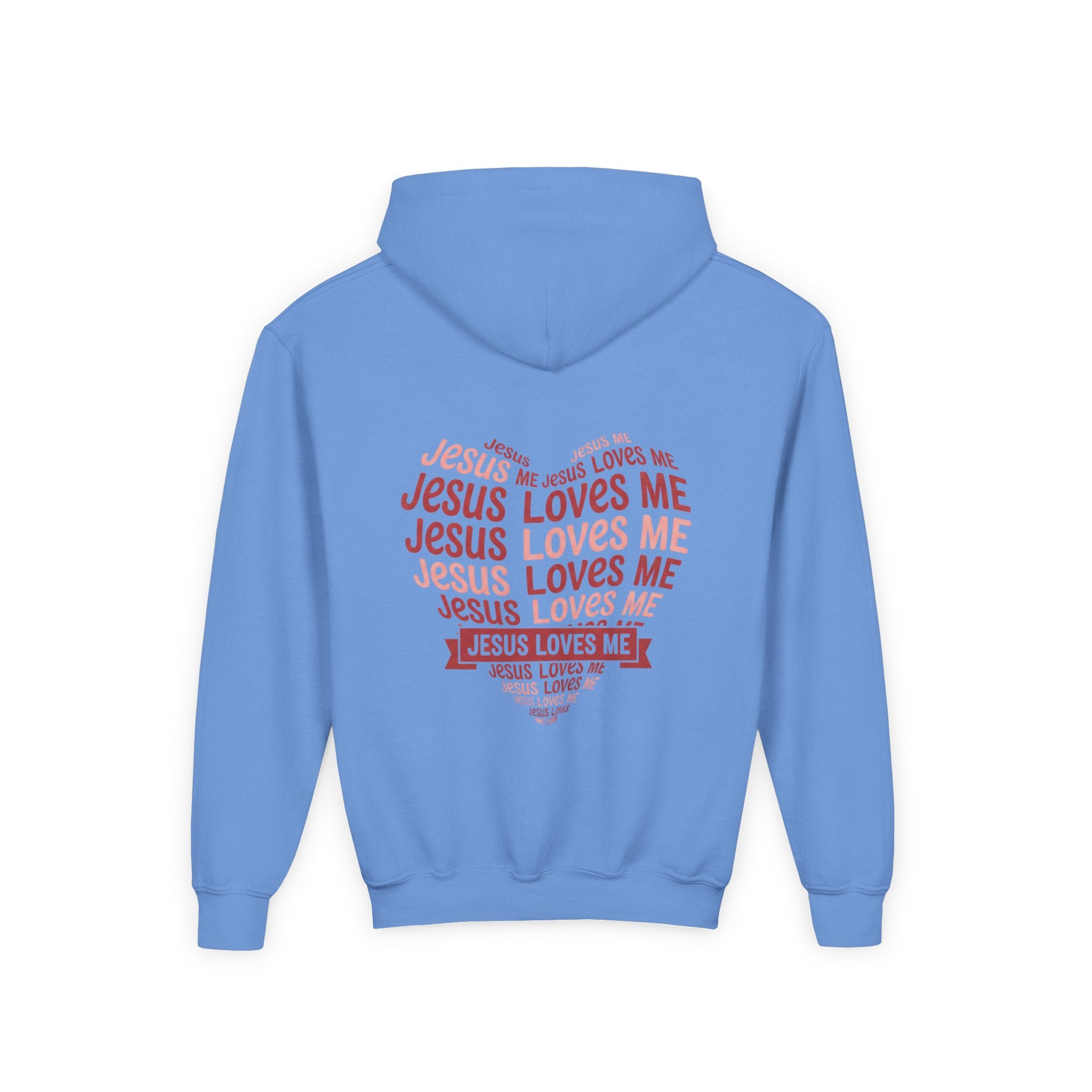 Jesus Loves Me Youth Hoodie – Heart Word Cloud Christian Kids Sweatshirt | Faith Inspired Kids Apparel