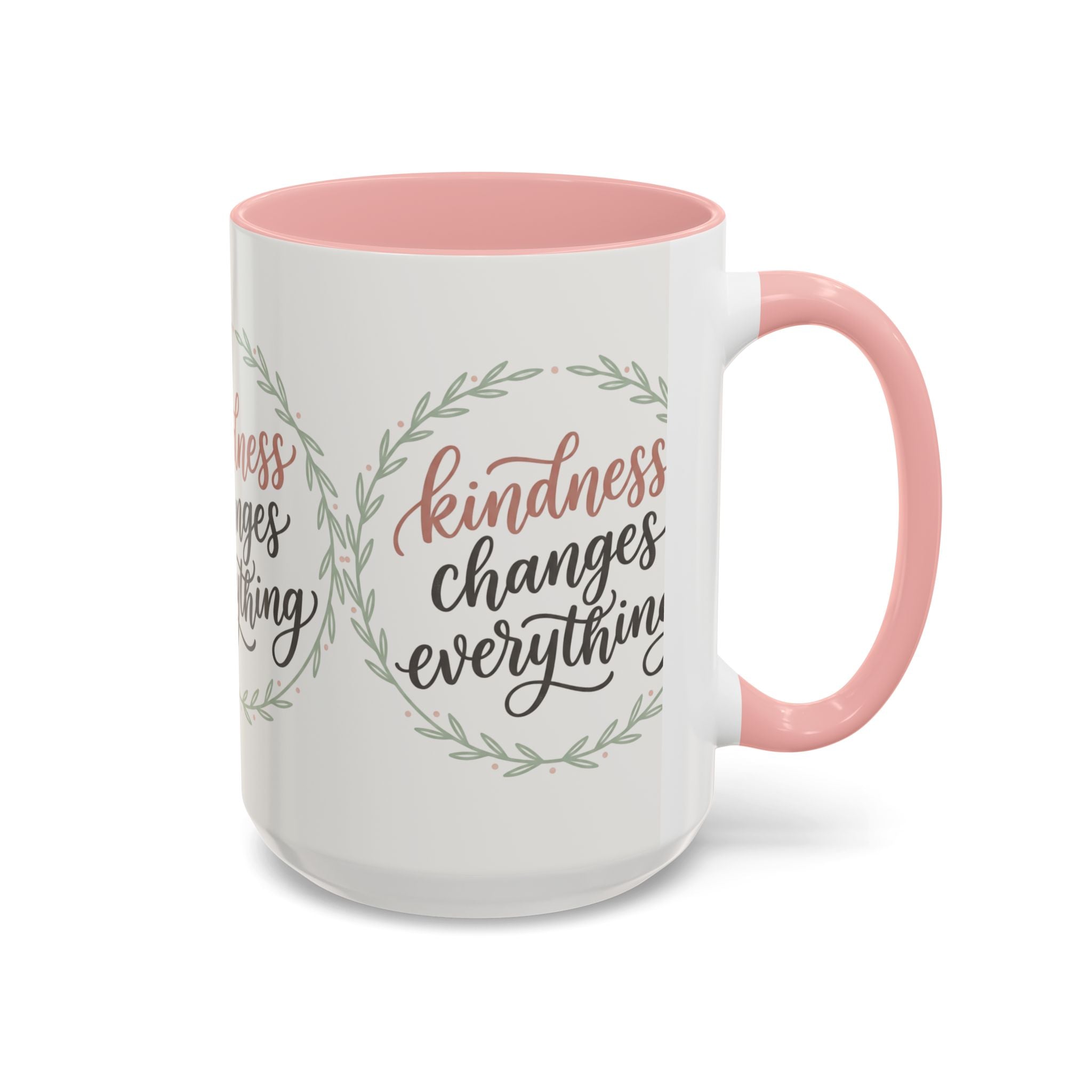 Kindness Changes Everything Accent Coffee Mug | Inspirational Ceramic Mug | Faith Freedom Creations