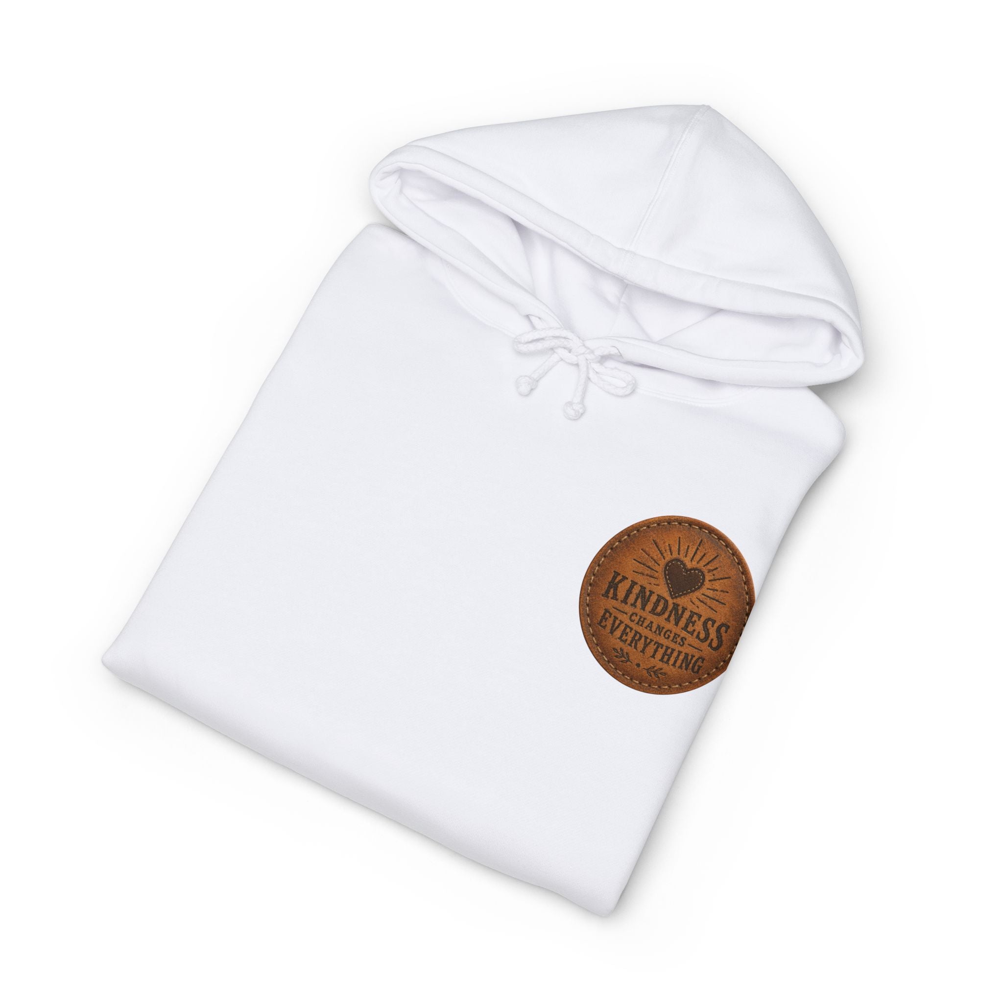 Kindness Changes Everything Hoodie — Inspirational Heart Patch Design