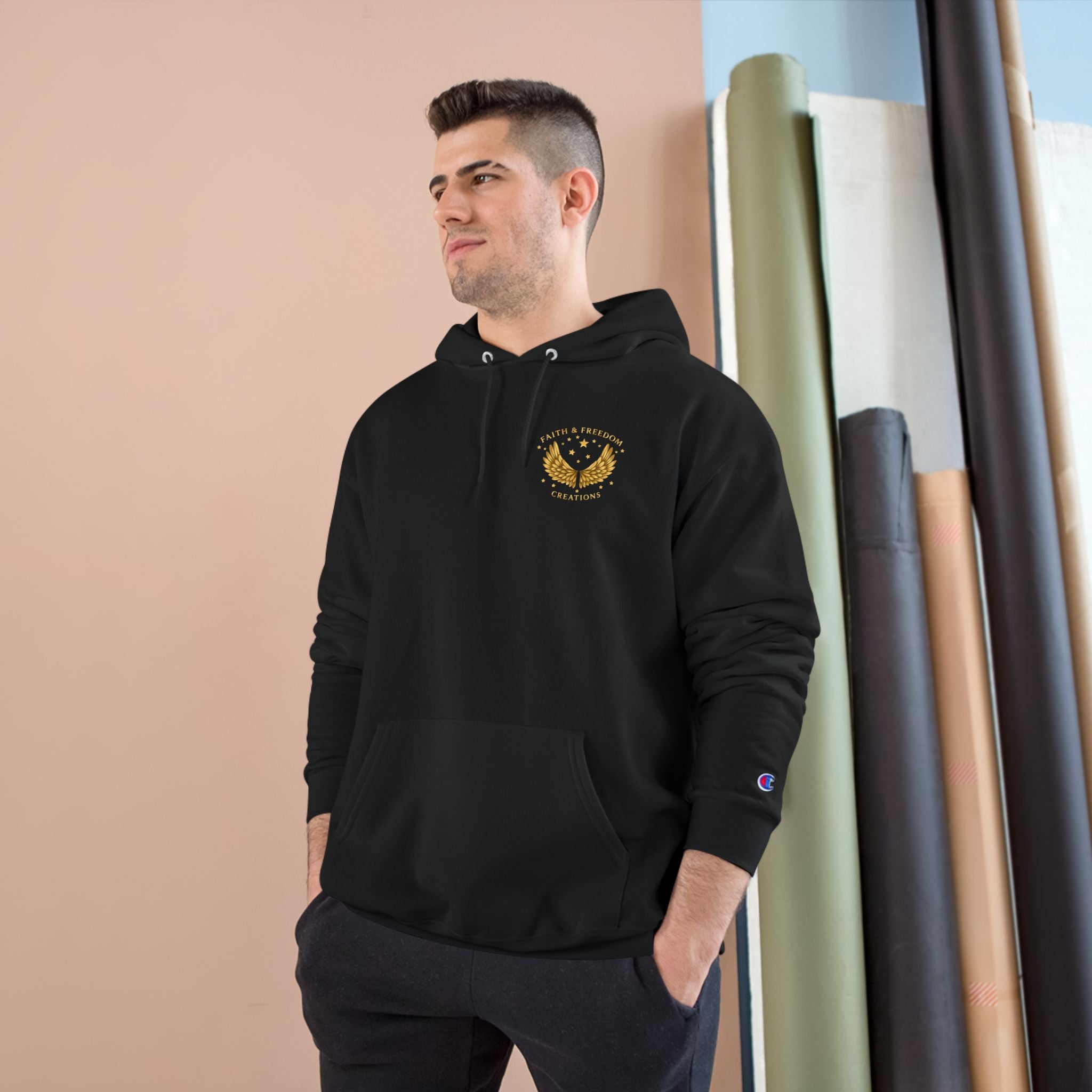 Abraham – Champion Hoodie | “I Trusted the Promise” Vintage Graphic – Five-Star Faith Series