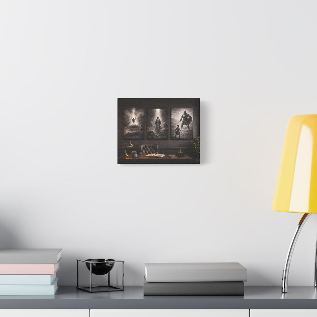Elijah, Daniel & David Triptych Canvas – Biblical Heroes Christian Wall Art | Religious Scripture Canvas
