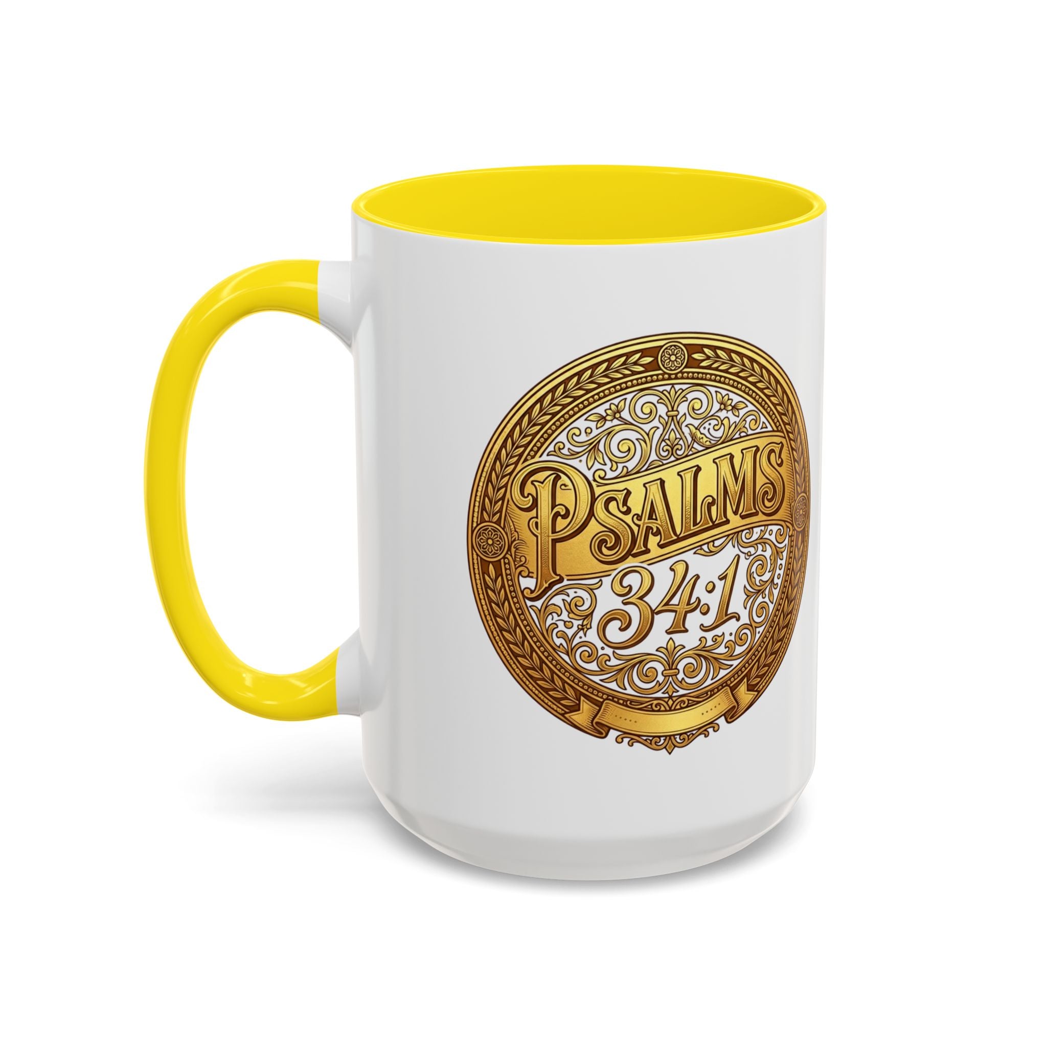 Psalm 34:1 Coffee Mug | Christian Scripture Accent Mug | Inspirational Faith Gift