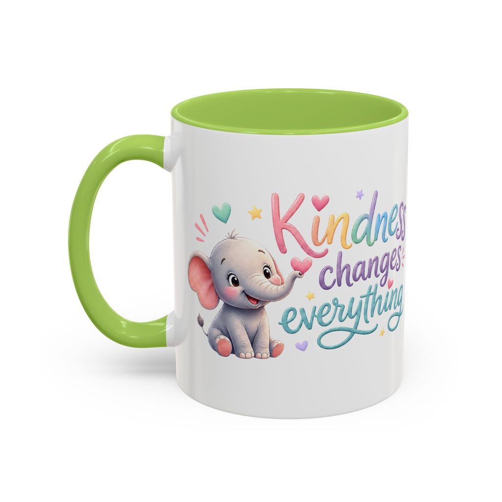 Kindness Changes Everything Elephant Mug | Inspirational Coffee Mug | Cute Elephant Accent Cup