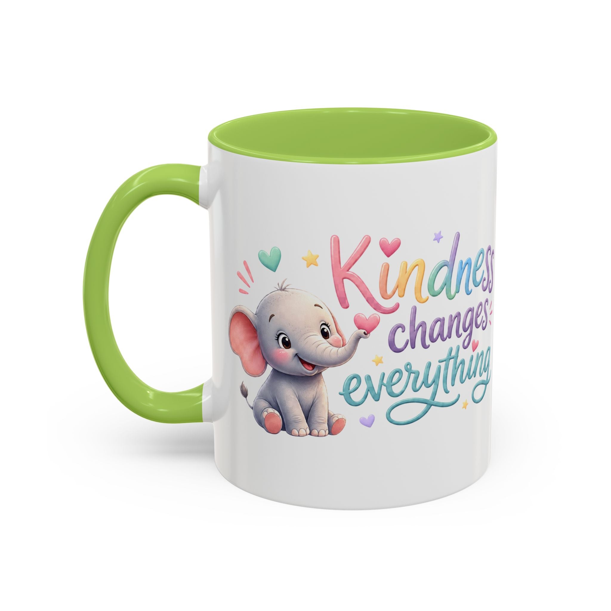 Kindness Changes Everything Elephant Mug | Inspirational Coffee Mug | Cute Elephant Accent Cup