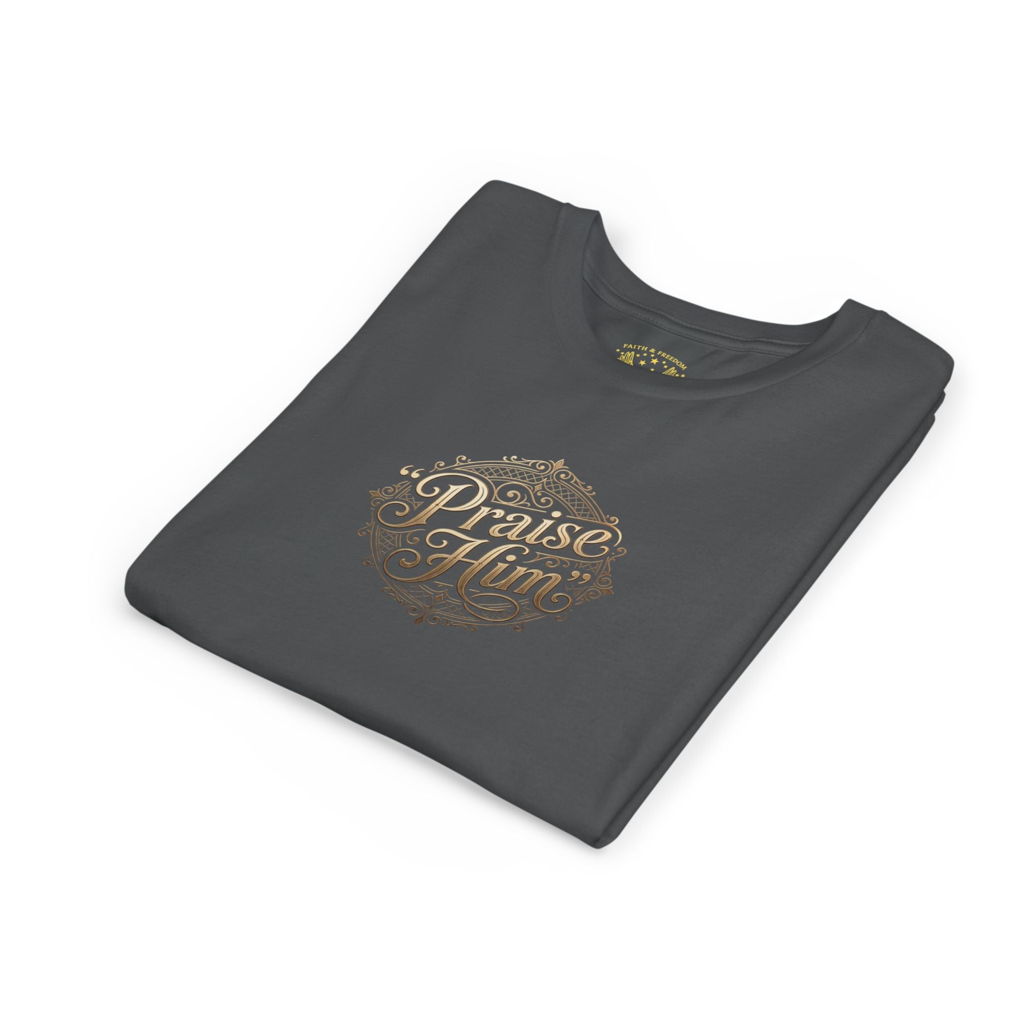 Praise Him Psalms 34:1 Youth T-Shirt | Christian Kids Faith Tee | Inspirational Youth Apparel